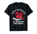 Easily Distracted Dragons And Books T-Shirt - Novelty Apparel Men Women - T-Shirt, Sweatshirt, Hoodie