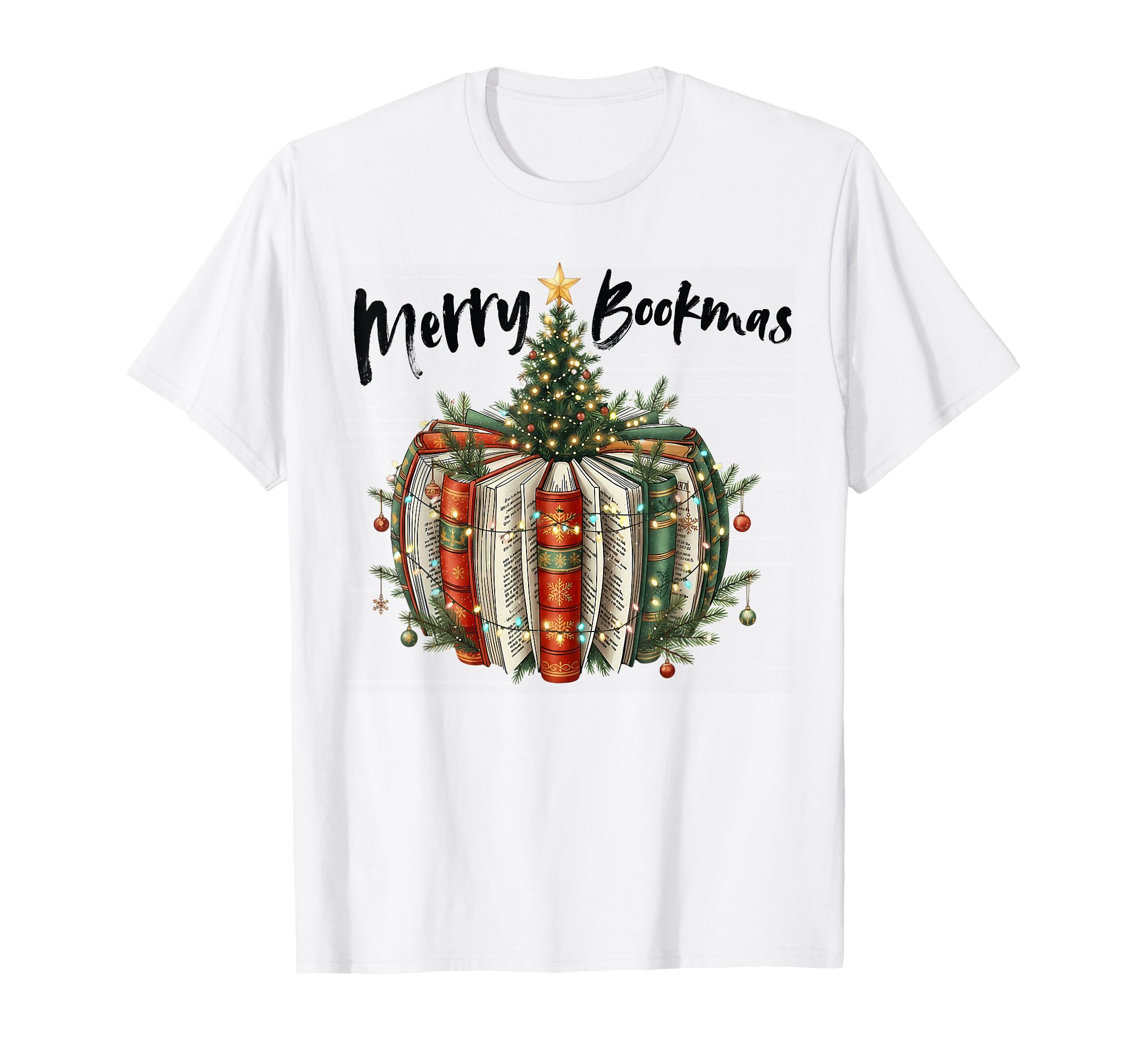 Merry Bookmas Book Lover T-Shirt - Casual Everyday Wear Unisex - T-Shirt, Sweatshirt, Hoodie
