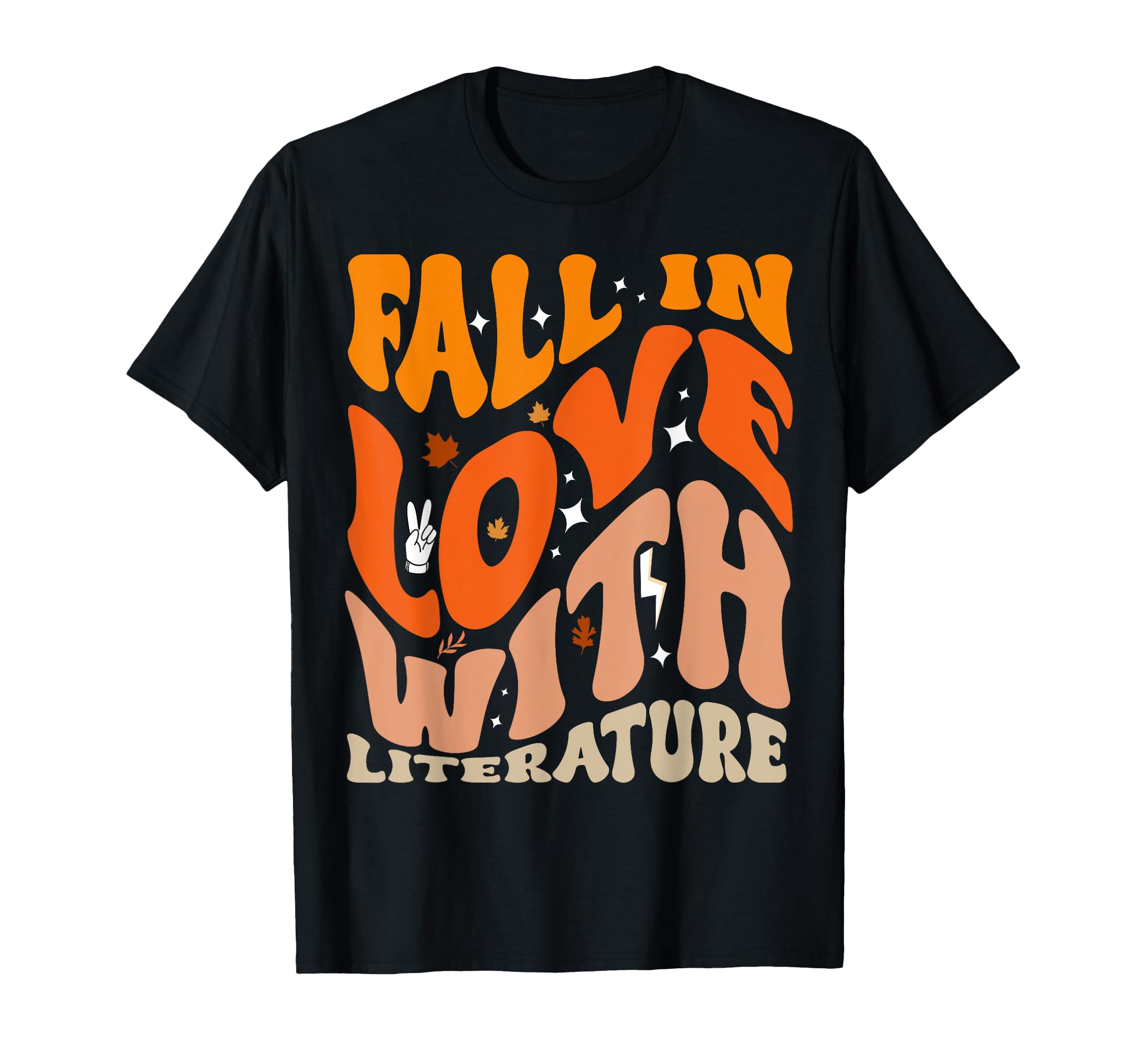Fall Love Literature Groovy Thanksgiving T-Shirt - Trendy Graphic Unisex - T-Shirt, Sweatshirt, Hoodie
