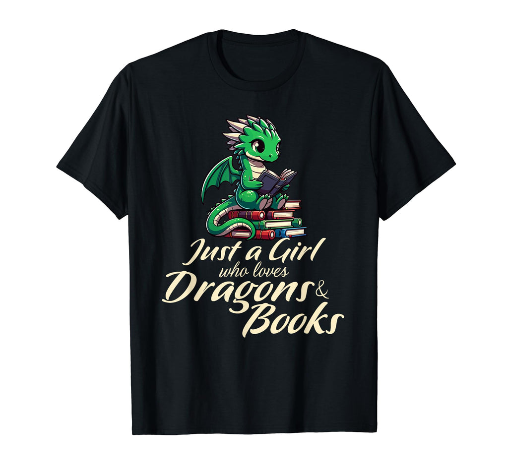Just Who Loves Dragons Books Book Lover T-Shirt - Trendy Graphic Men Women - T-Shirt, Sweatshirt, Hoodie