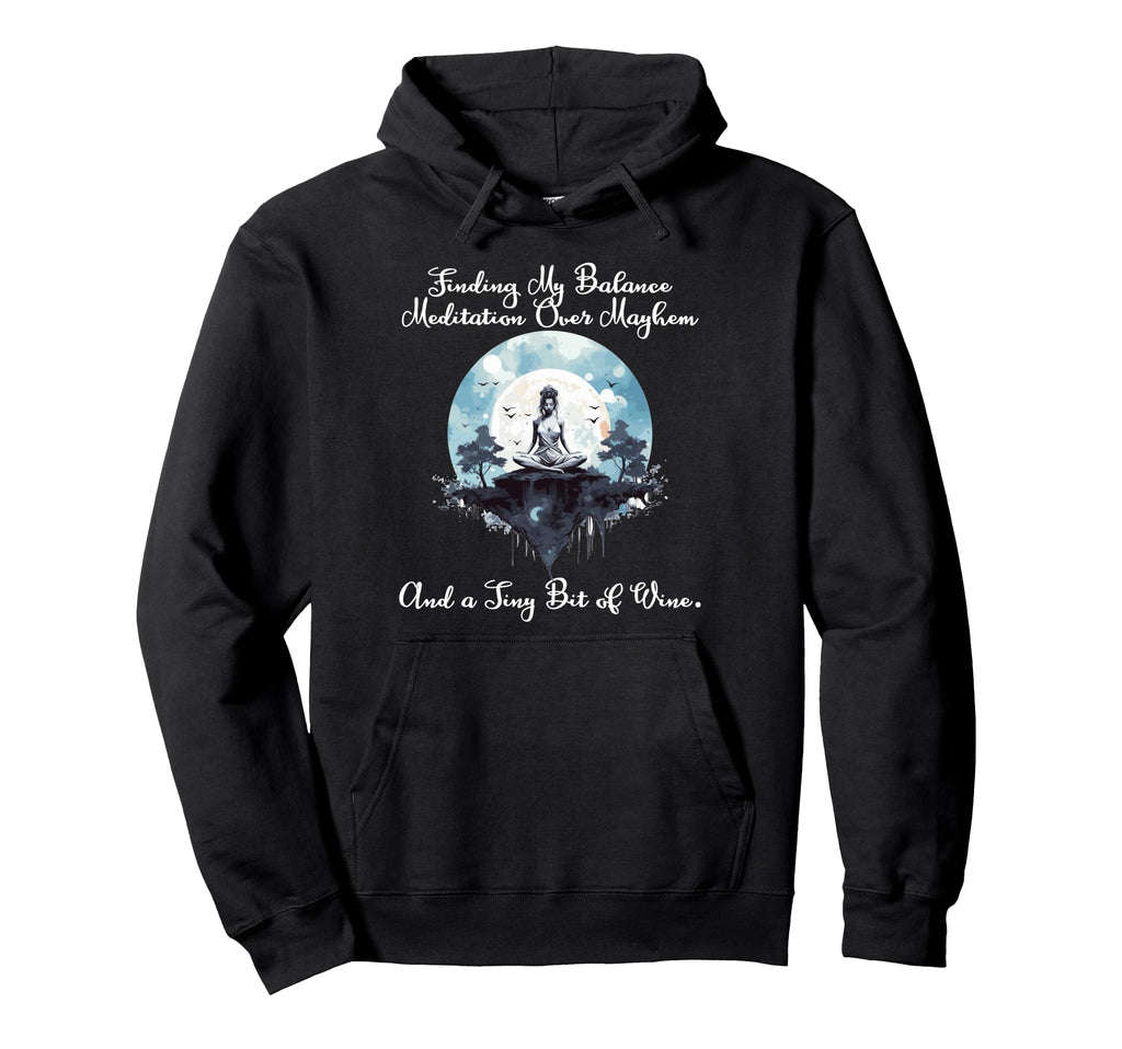 Finding My Balance Meditation Over Hoodie - Minimalist Print for Adults - T-Shirt, Sweatshirt, Hoodie
