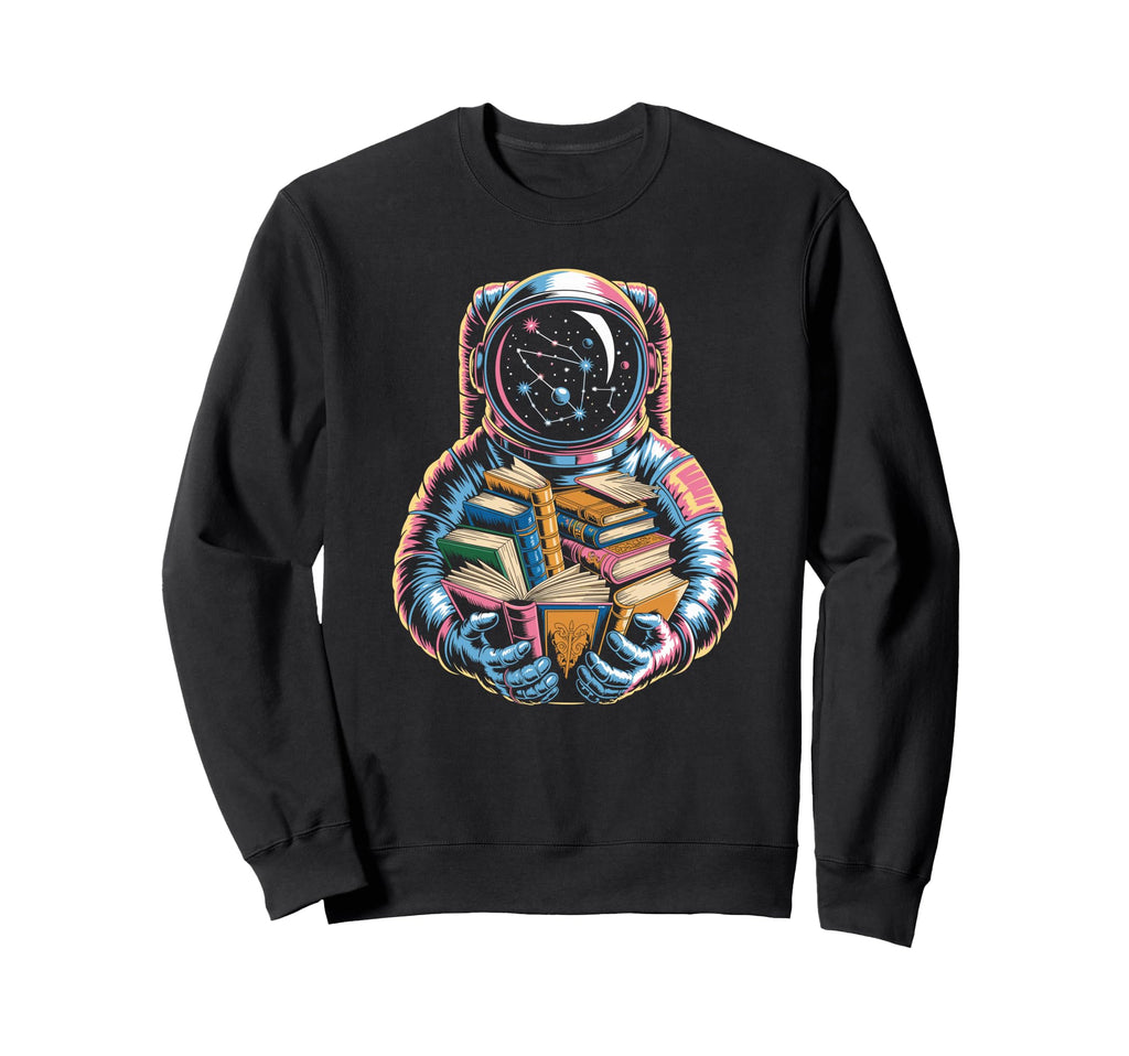 Colorful Galaxy Explorer Reading Sweatshirt - Aesthetic Graphic Unisex - T-Shirt, Sweatshirt, Hoodie