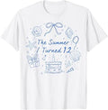 Summer I Turned 12 Coastal Bow Seashell 12th Birthday Girl T-Shirt Unisex T-shirt, Sweatshirt, Hoodie, Long Sleeve Tee - T-Shirt, Sweatshirt, Hoodie
