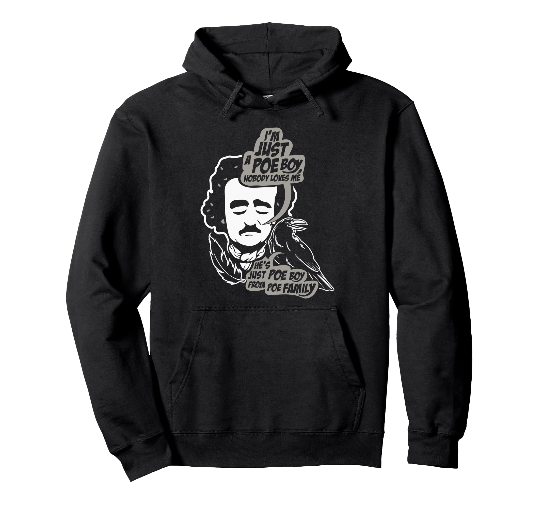 Edgar Allan Poe Raven Gothic Hoodie - Streetwear Style Men Women - T-Shirt, Sweatshirt, Hoodie