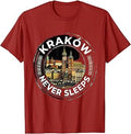Krakw Never Sleeps Vintage Skyline Design T-Shirt Unisex T-shirt, Sweatshirt, Hoodie, Long Sleeve Tee - T-Shirt, Sweatshirt, Hoodie