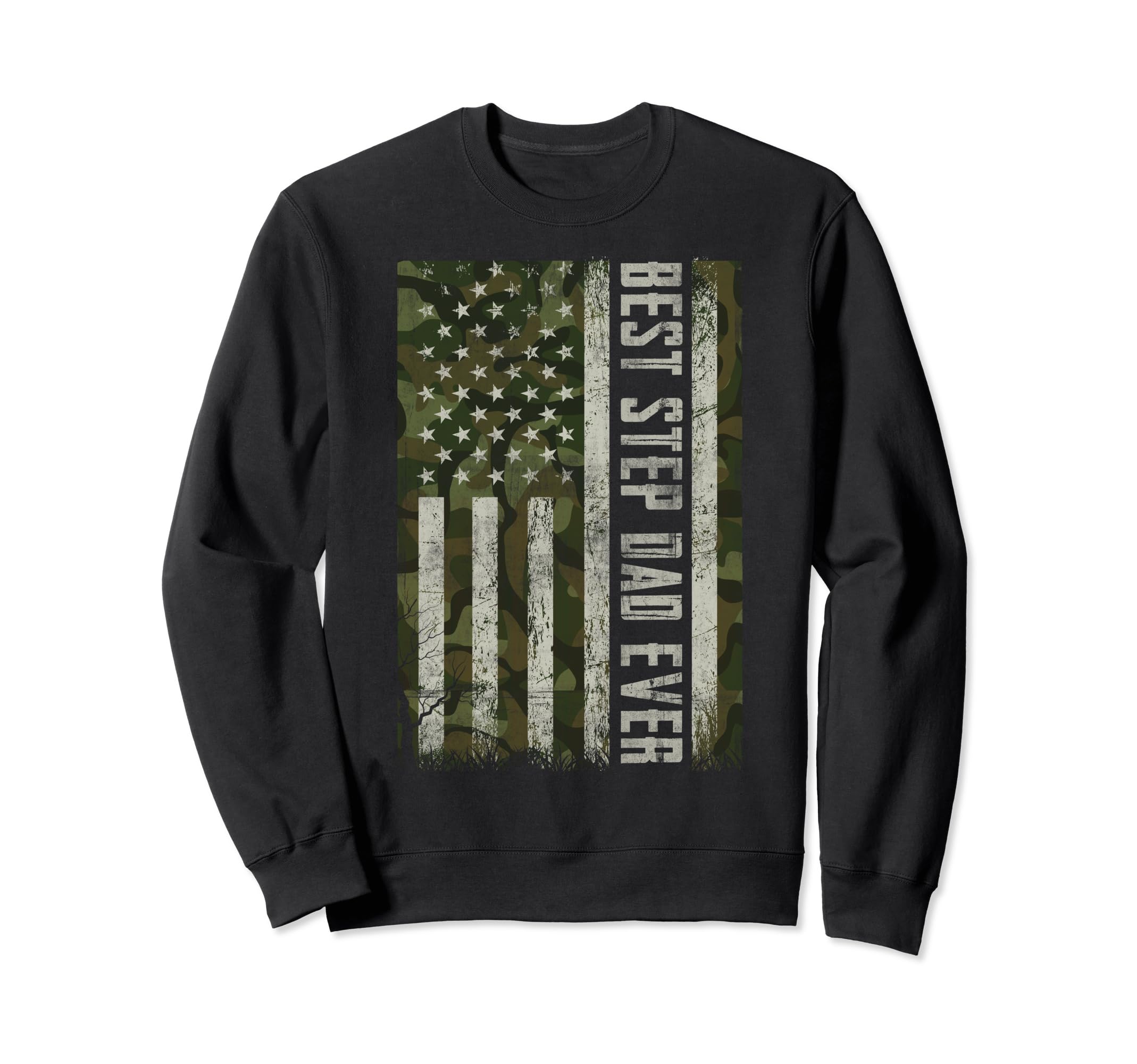 Best Step Dad Ever Us Flag Dad Sweatshirt - Graphic Print Men Women - T-Shirt, Sweatshirt, Hoodie
