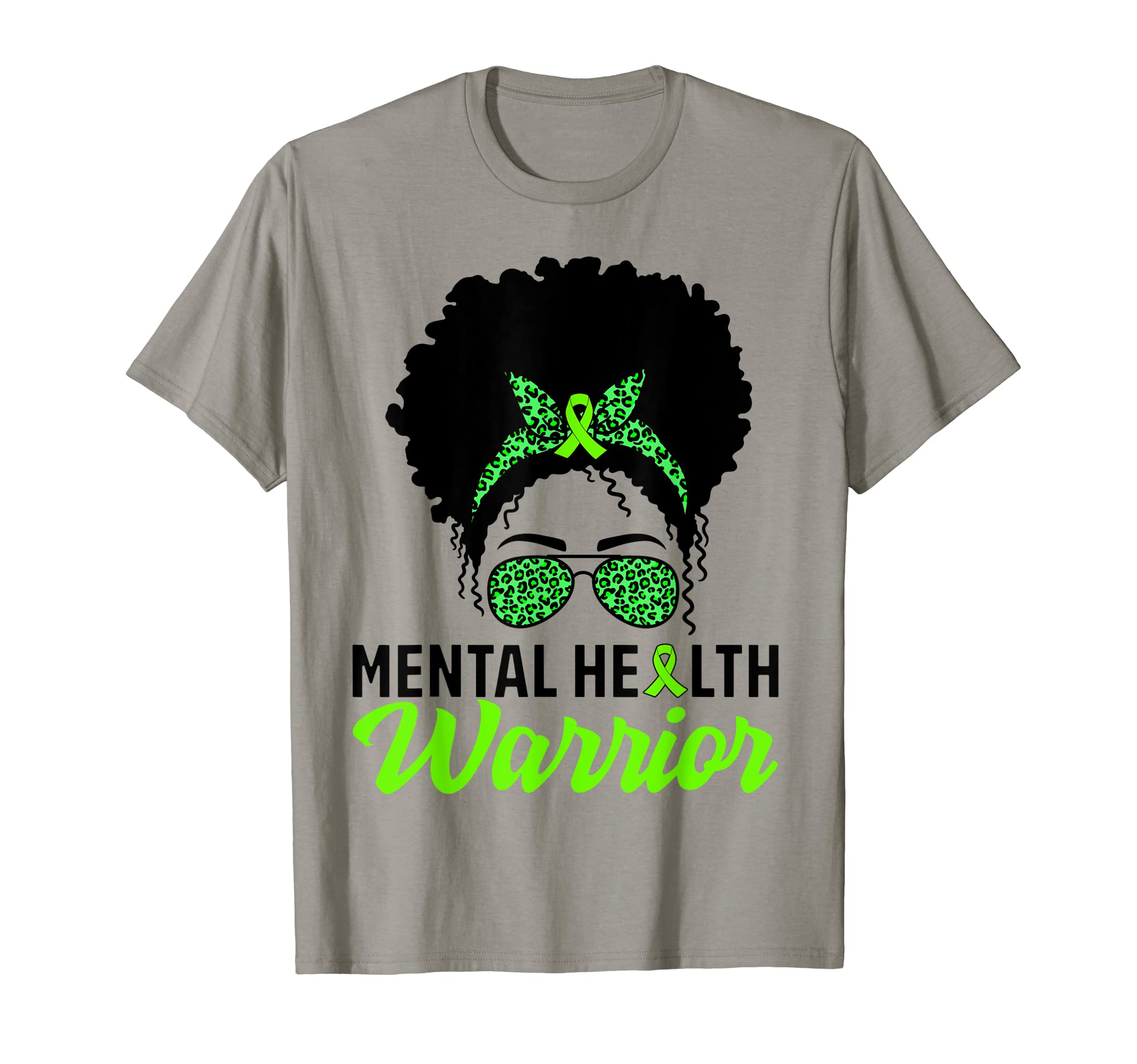 Messy Bun Hair Mental Health Warrior T-Shirt - Trendy Graphic for Adults - T-Shirt, Sweatshirt, Hoodie