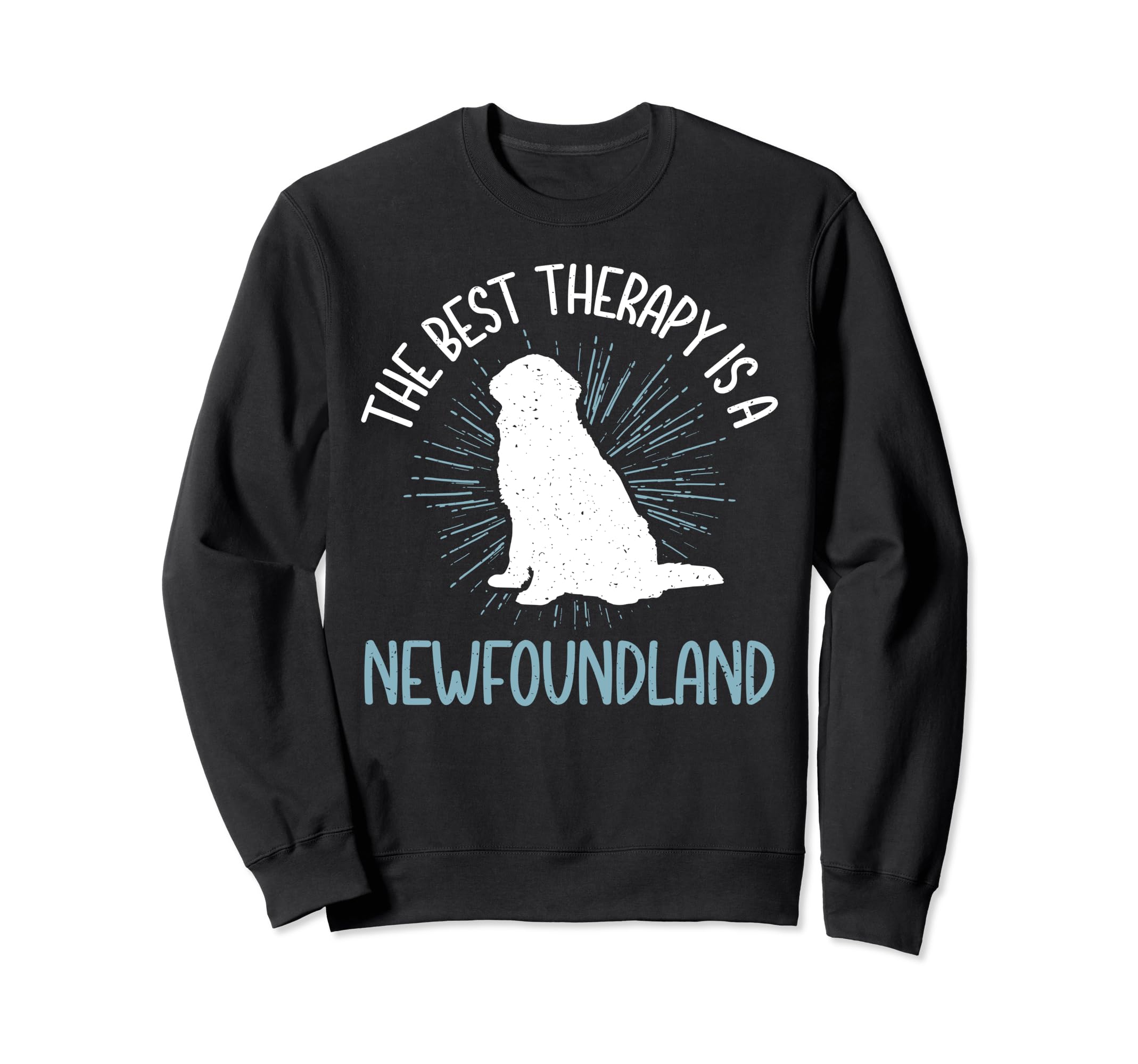 Best Therapy Is Newfoundland Dog Sweatshirt - Aesthetic Graphic for Adults - T-Shirt, Sweatshirt, Hoodie