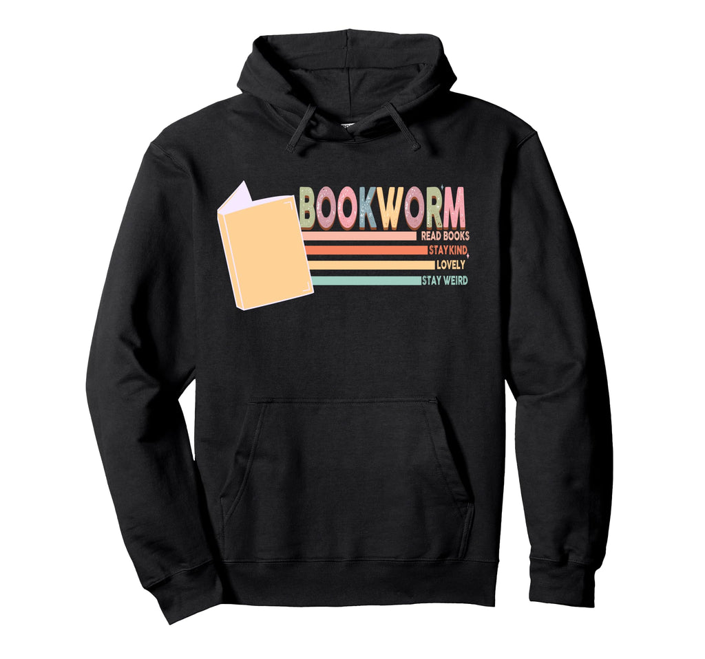 Bookworm Colorful Rainbow Book Lover Hoodie - Novelty Apparel for Adults - T-Shirt, Sweatshirt, Hoodie