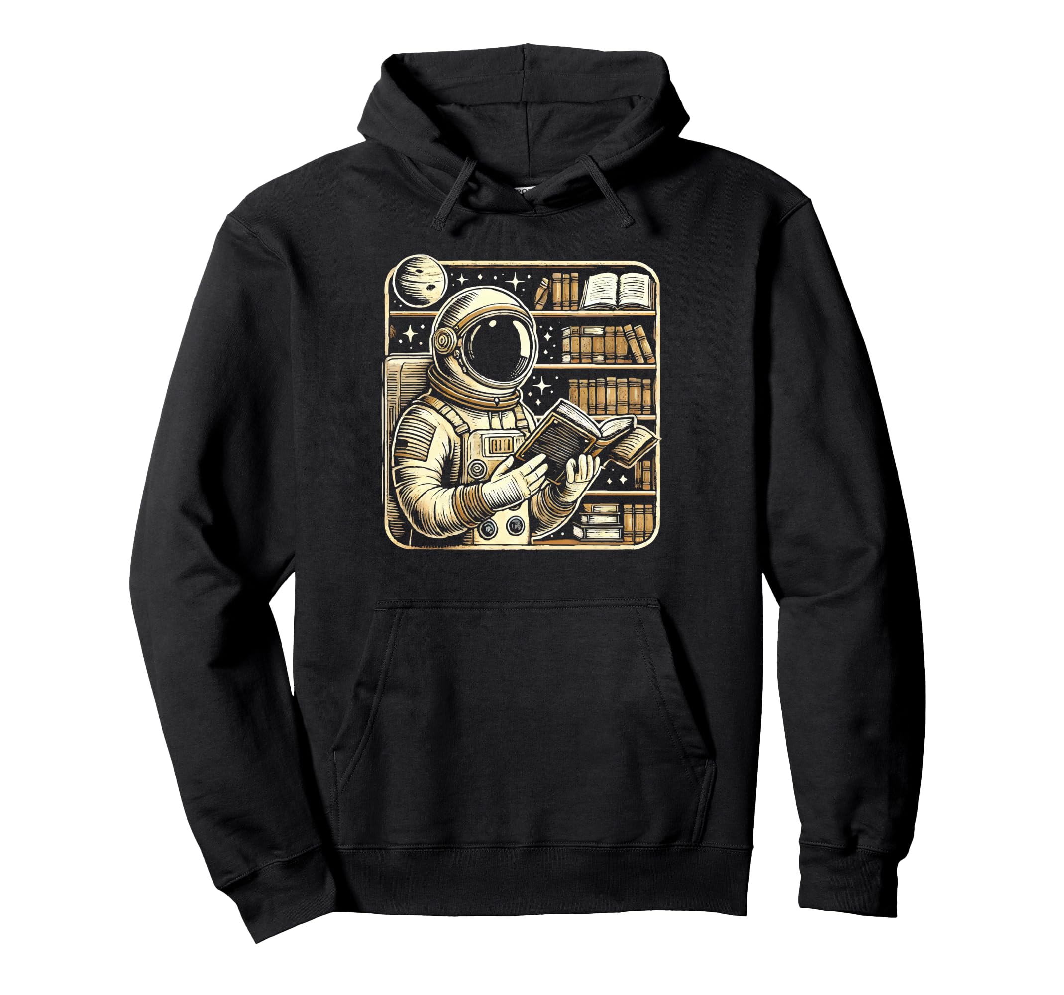 Astronaut Librarian Library Book Hoodie - Custom Art Print for Adults - T-Shirt, Sweatshirt, Hoodie