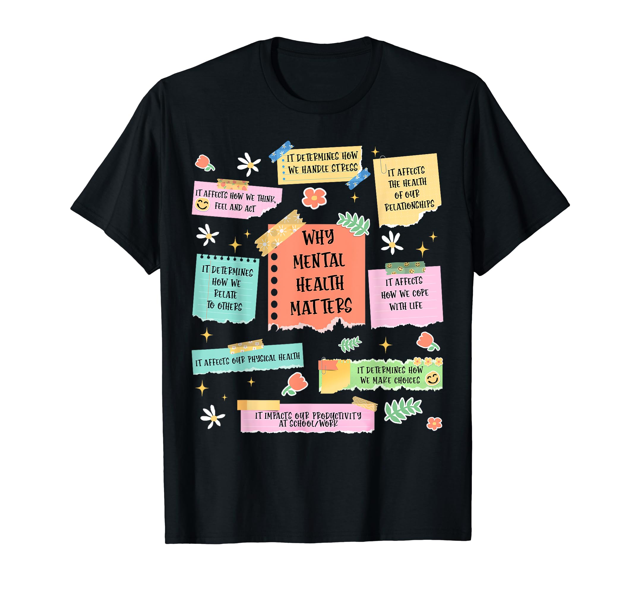 Groovy Mental Health Reminders Mental T-Shirt - Custom Art Print Unisex - T-Shirt, Sweatshirt, Hoodie