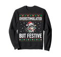 Overstimulated But Festive Raccoon Sweatshirt - Trendy Graphic for Adults - T-Shirt, Sweatshirt, Hoodie