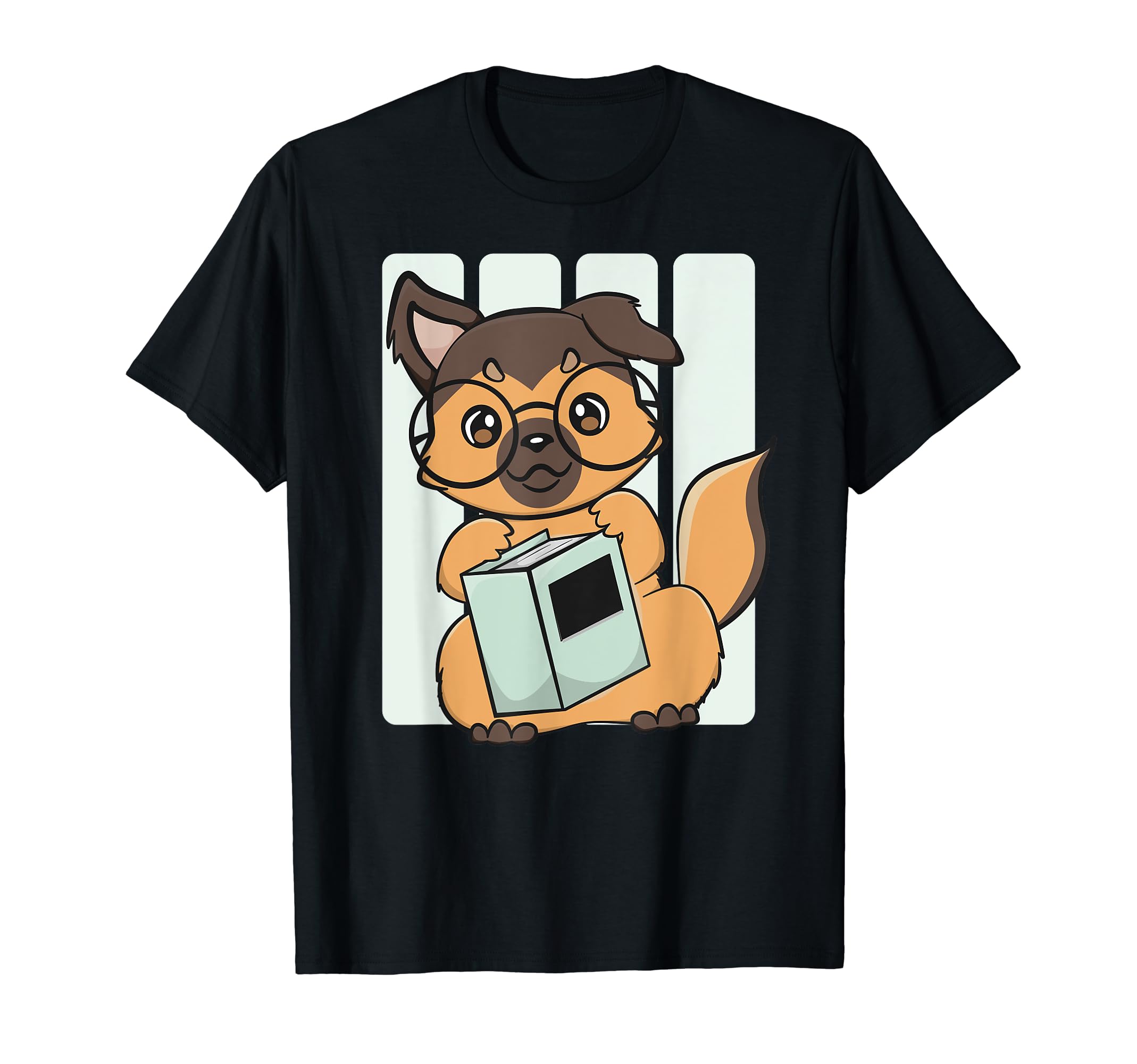 German Shepherd Read Book Librarian T-Shirt - Trendy Graphic for Adults - T-Shirt, Sweatshirt, Hoodie