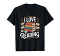I Love Reading Book Stack Enthusiast T-Shirt - Aesthetic Graphic for Adults - T-Shirt, Sweatshirt, Hoodie