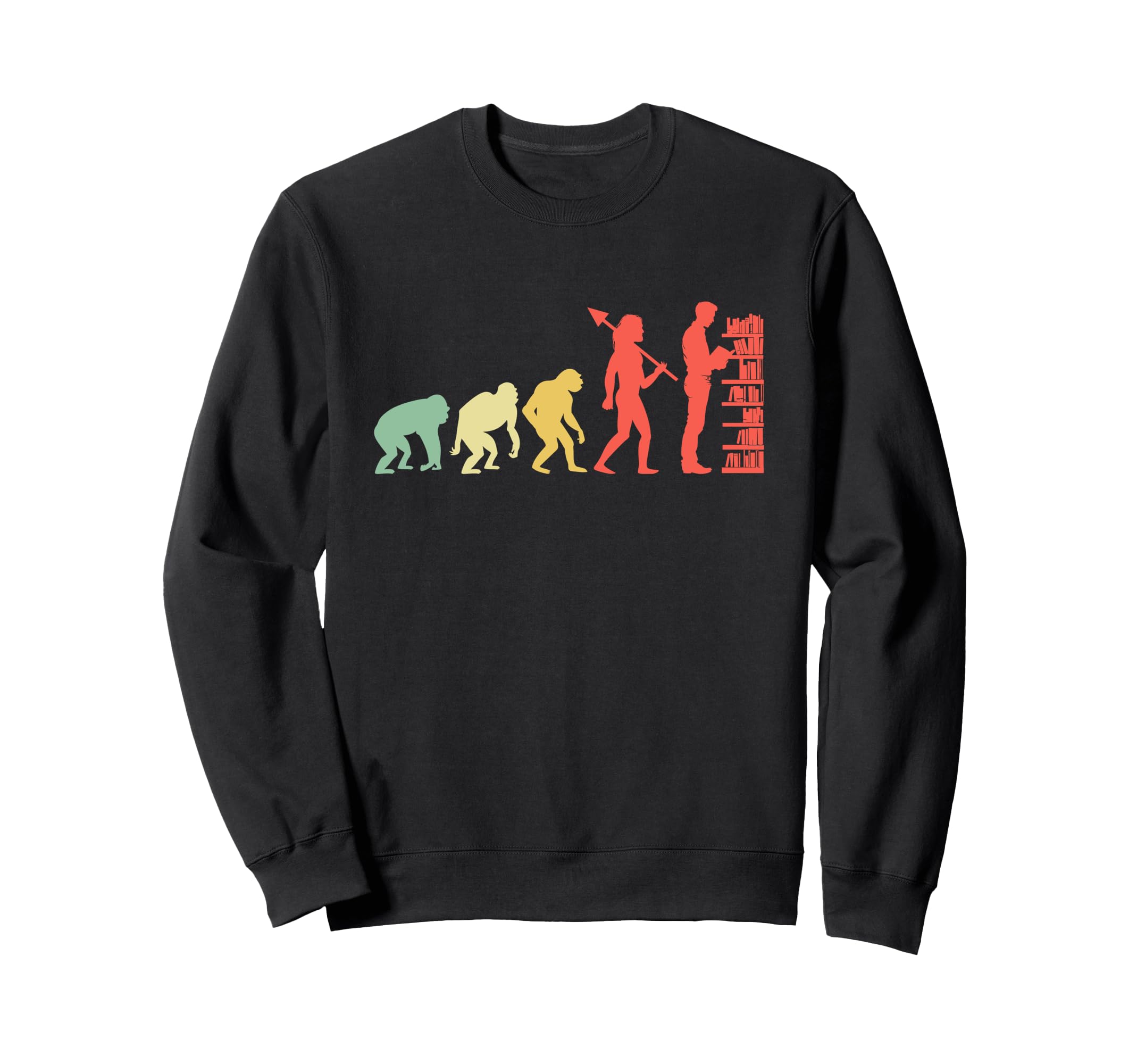 Evolution Librarian Library Book Sweatshirt - Novelty Apparel for Adults - T-Shirt, Sweatshirt, Hoodie