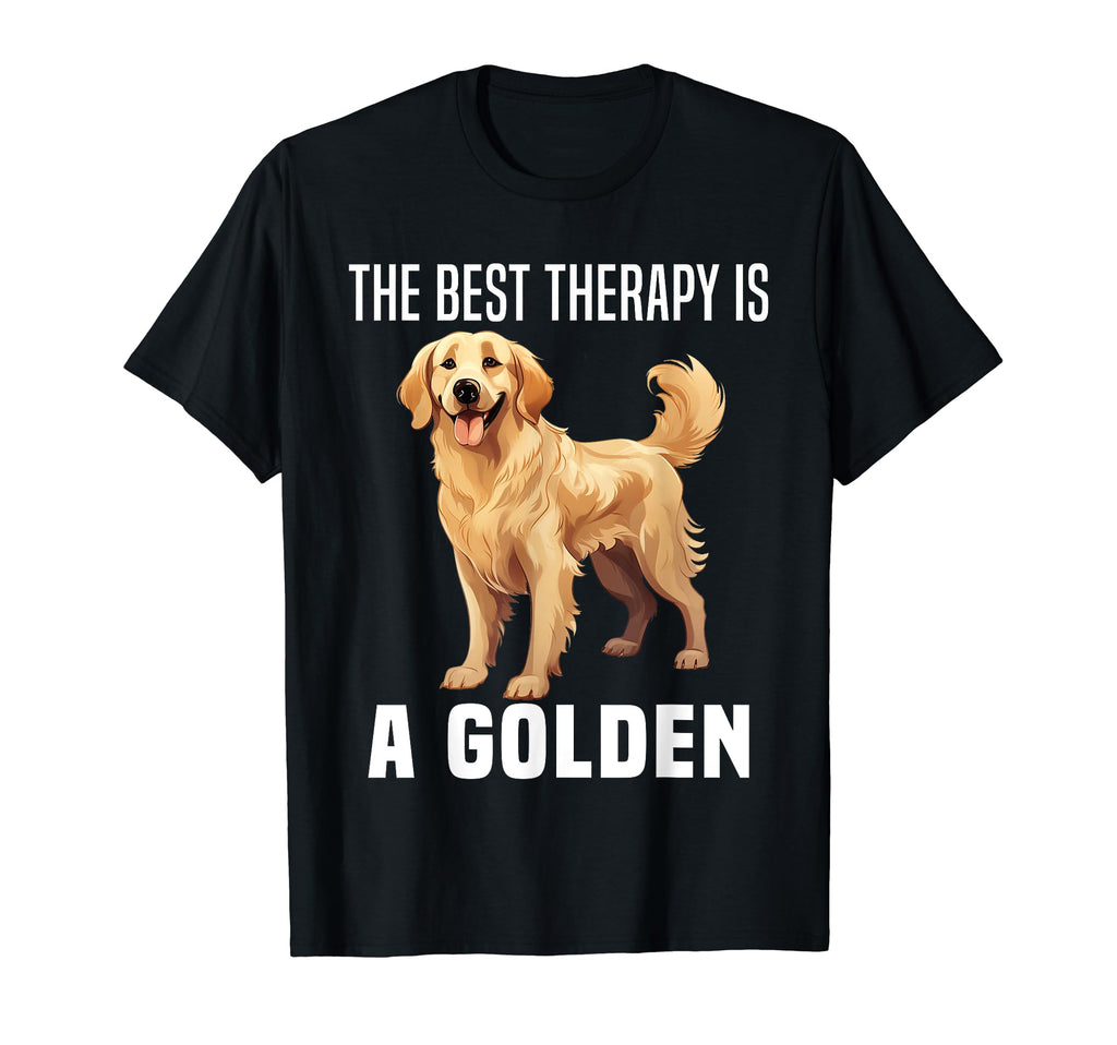 Best Therapy Is Golden Retriever Dog T-Shirt - Custom Art Print for Adults - T-Shirt, Sweatshirt, Hoodie