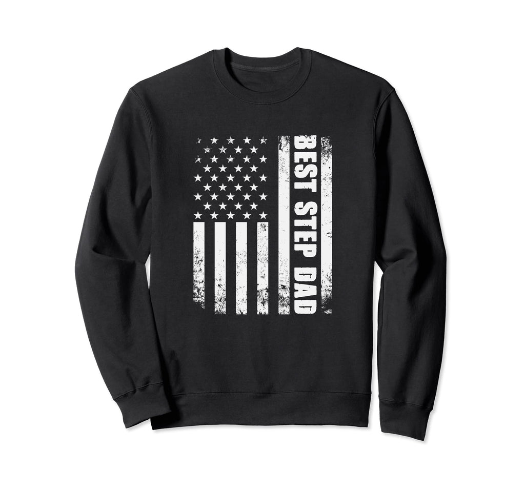 Best Step Dad American Flag Usa Sweatshirt - Custom Art Print for Adults - T-Shirt, Sweatshirt, Hoodie
