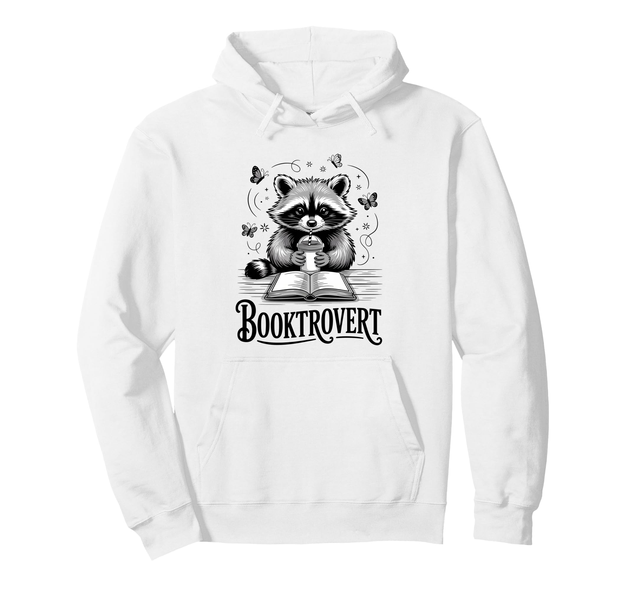 Booktrovert Raccoon Reading Book Lover Hoodie - Streetwear Style Men Women - T-Shirt, Sweatshirt, Hoodie