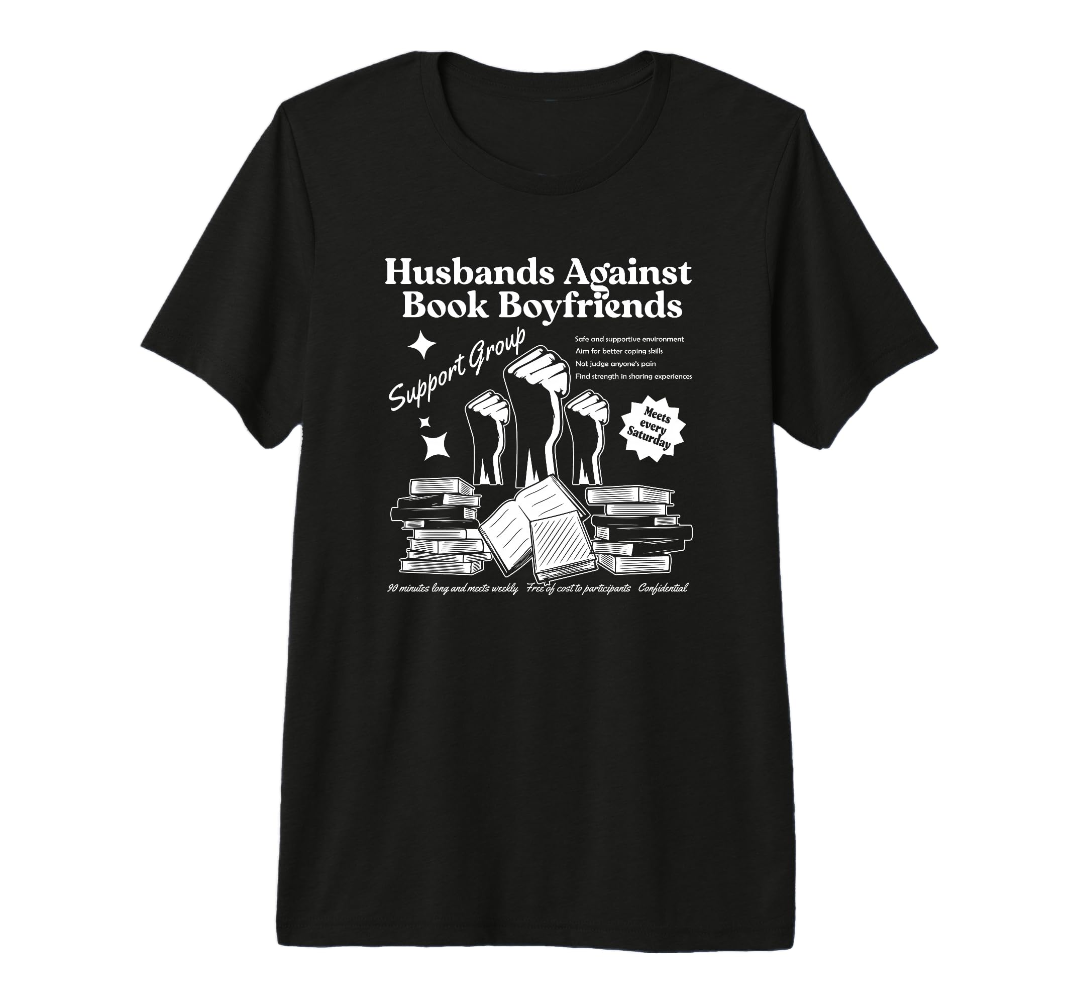 Husbands Against Book Boyfriends Book T-Shirt - Fun Novelty Design Unisex - T-Shirt, Sweatshirt, Hoodie