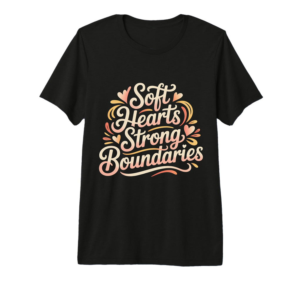 Soft Hearts Strong Boundaries Emotion T-Shirt - Graphic Print for Adults - T-Shirt, Sweatshirt, Hoodie