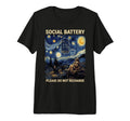 Van Gogh Anti Social Social Battery T-Shirt - Fun Novelty Design Men Women - T-Shirt, Sweatshirt, Hoodie