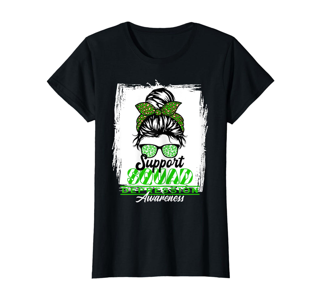 Womens Messy Bun Support Awareness Squad I T-Shirt - Trendy Graphic Unisex - T-Shirt, Sweatshirt, Hoodie
