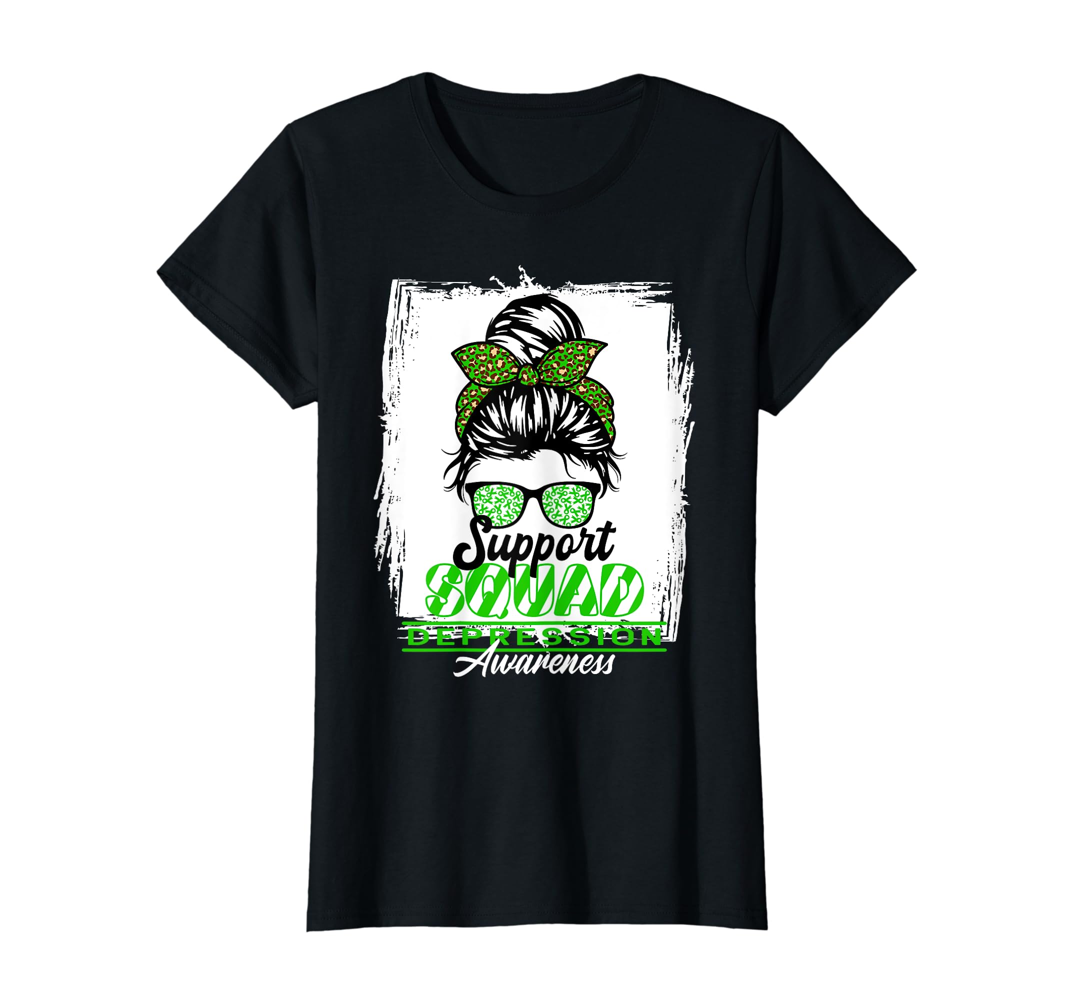 Womens Messy Bun Support Awareness Squad I T-Shirt - Trendy Graphic Unisex - T-Shirt, Sweatshirt, Hoodie