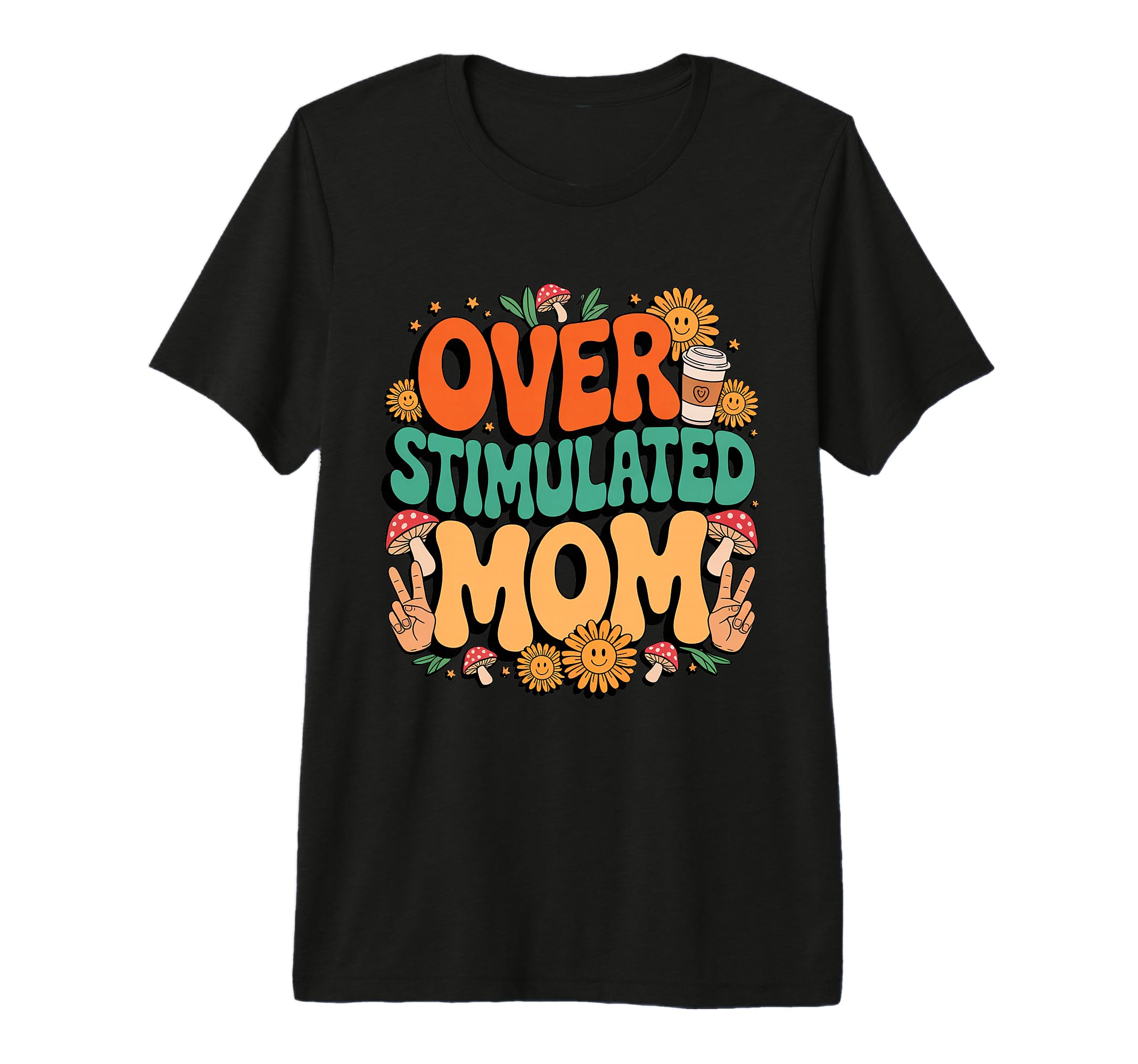 Overstimulated Mom Tri Blend T-Shirt - Fun Novelty Design Unisex - T-Shirt, Sweatshirt, Hoodie