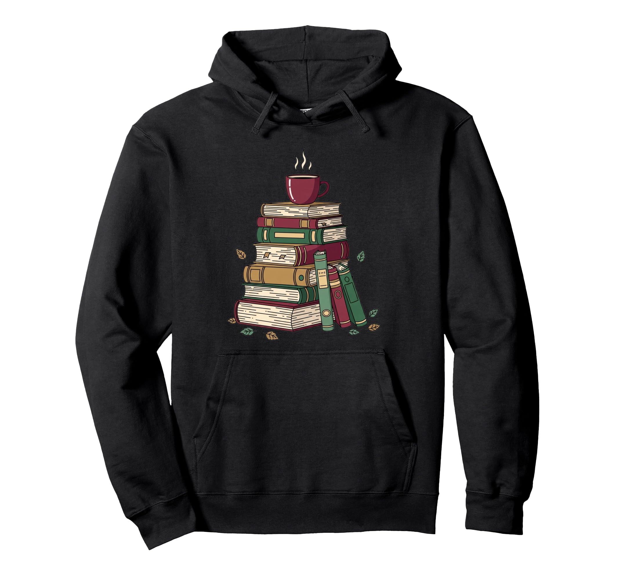 Autumn Books Coffee Comfort Hoodie - Minimalist Print for Adults - T-Shirt, Sweatshirt, Hoodie