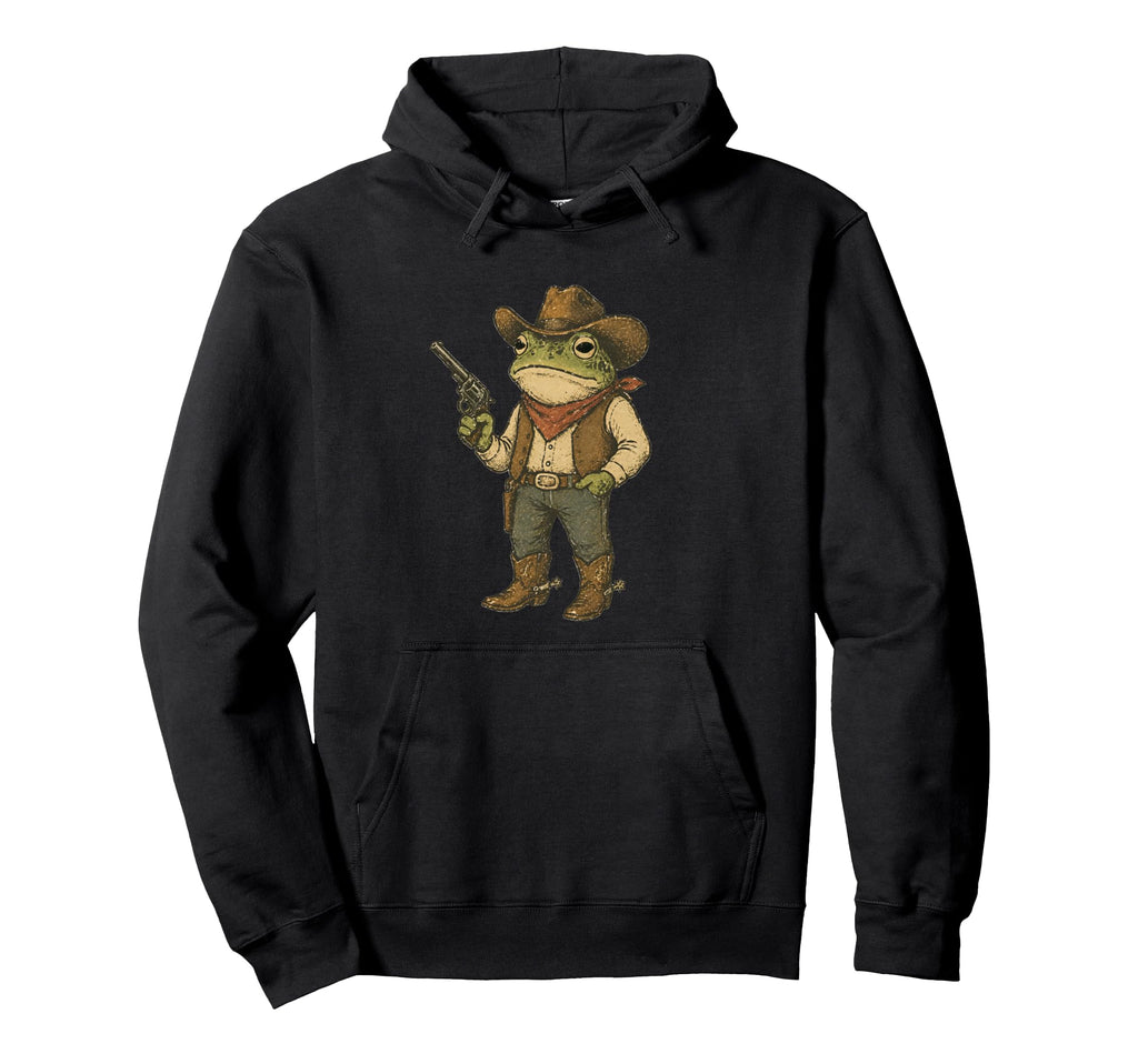 Funny Trendy Cowboy Frog Meme Hoodie - Custom Art Print for Adults - T-Shirt, Sweatshirt, Hoodie