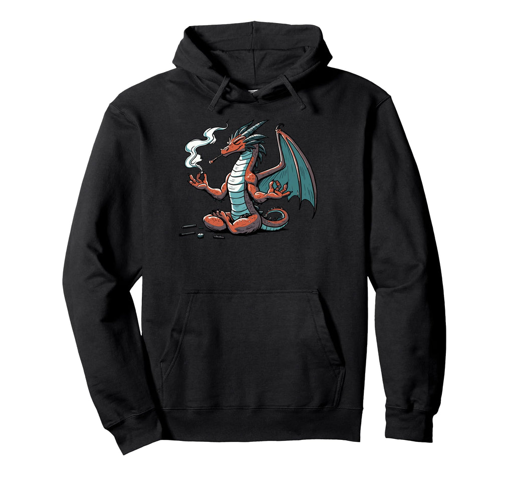Meditation Dragon Yoga Pose Relaxing Animal Hoodie - Trendy Graphic Unisex - T-Shirt, Sweatshirt, Hoodie