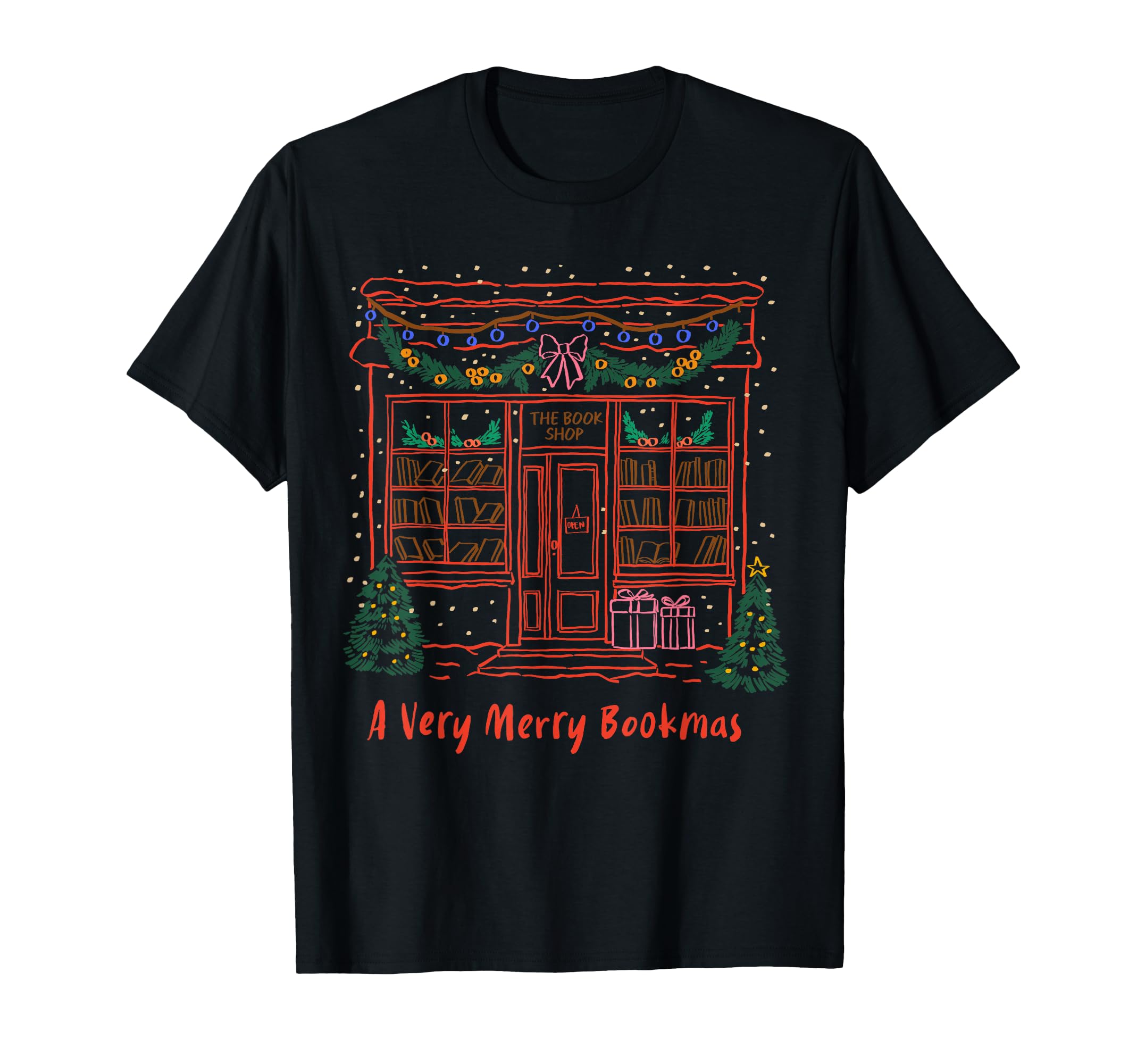 Book Lover Very Merry Bookmas T-Shirt - Aesthetic Graphic for Adults - T-Shirt, Sweatshirt, Hoodie
