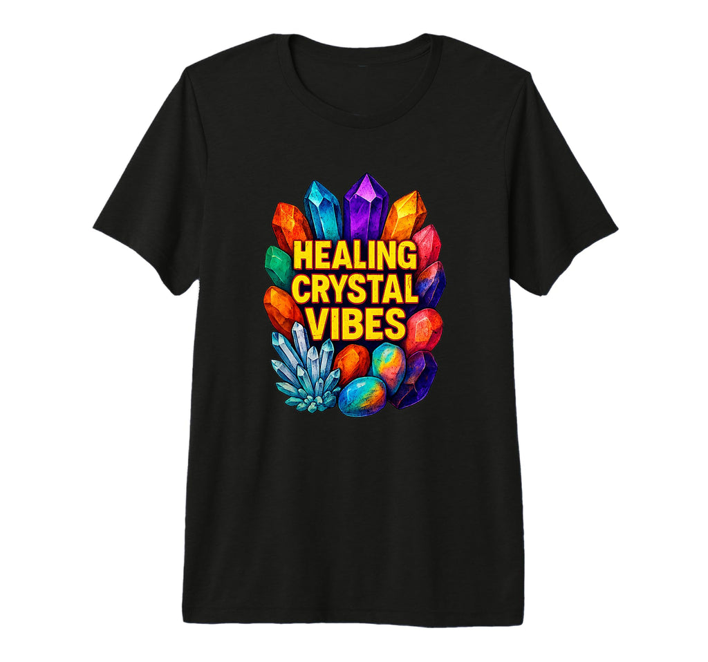 Healing Crystal Vibes Gemstone Rainbow T-Shirt - Graphic Print Men Women - T-Shirt, Sweatshirt, Hoodie