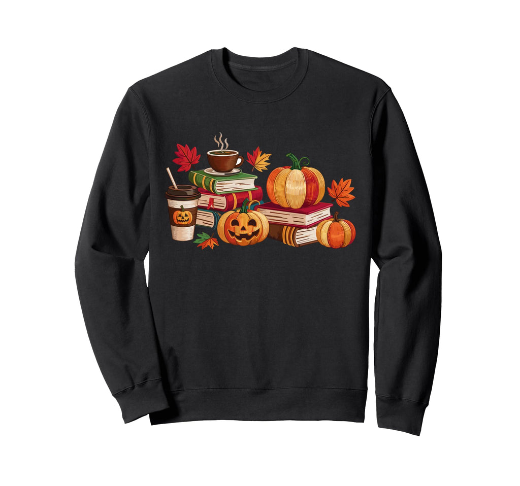 Ghost Pumpkin Coffee Halloween Fall Sweatshirt - Novelty Apparel Unisex - T-Shirt, Sweatshirt, Hoodie
