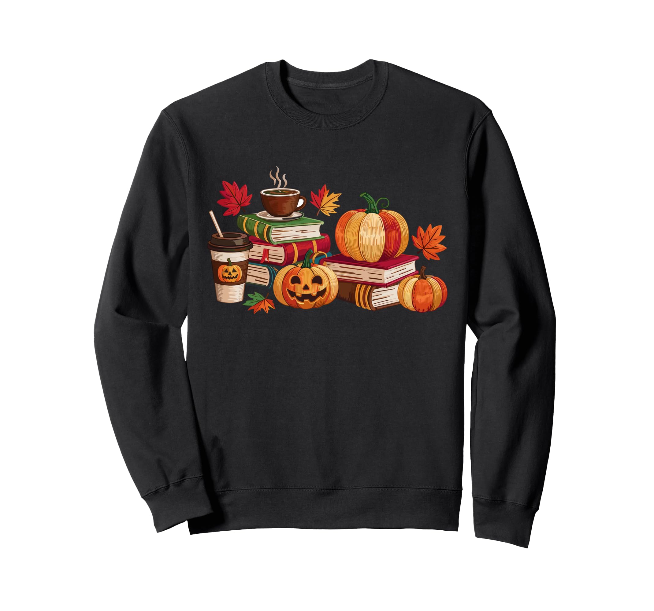 Ghost Pumpkin Coffee Halloween Fall Sweatshirt - Novelty Apparel Unisex - T-Shirt, Sweatshirt, Hoodie