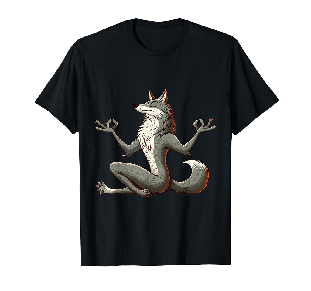 Meditation Wolf Yoga Pose Relaxing T-Shirt - Unique Graphic for Adults - T-Shirt, Sweatshirt, Hoodie