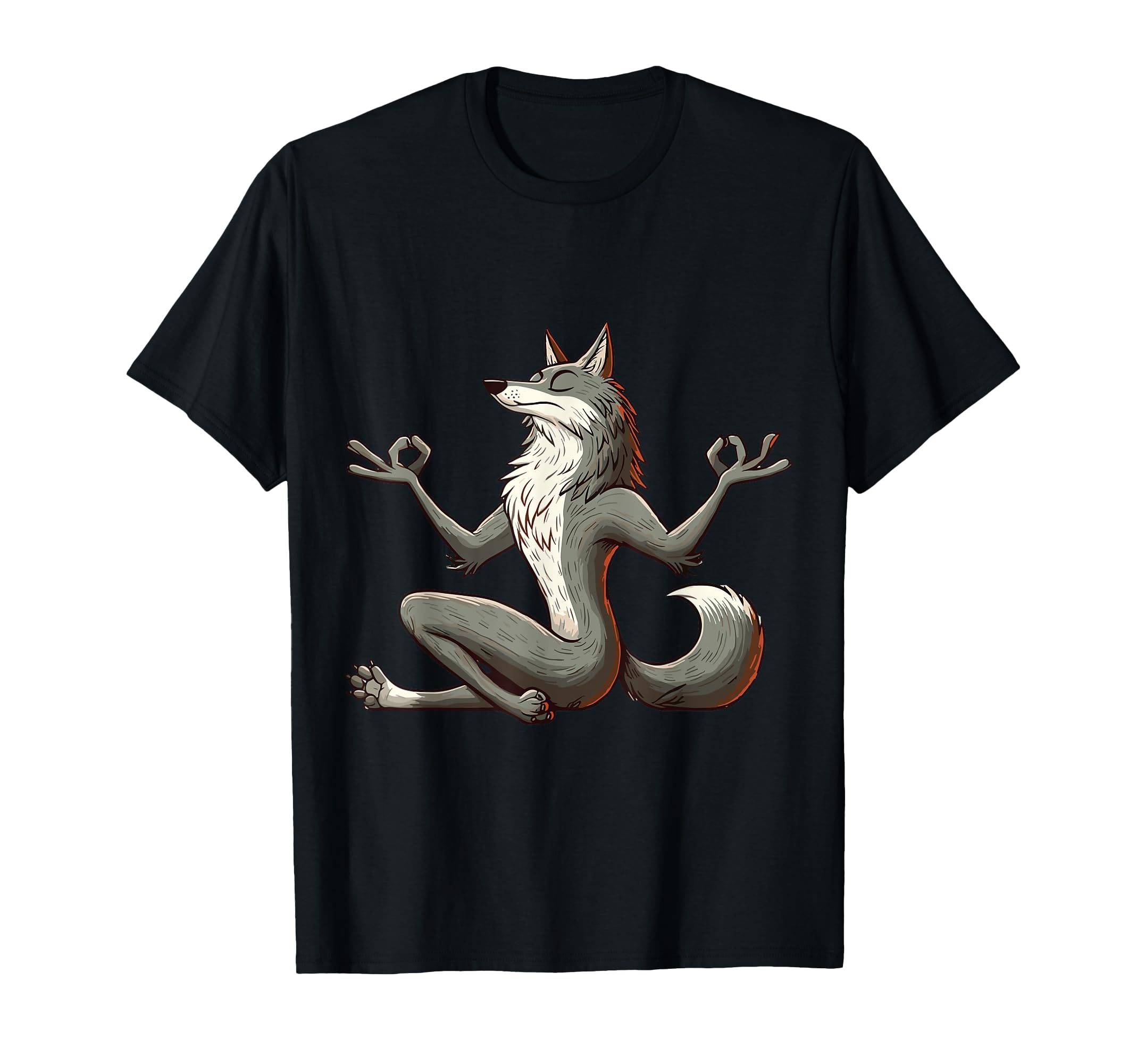 Meditation Wolf Yoga Pose Relaxing T-Shirt - Unique Graphic for Adults - T-Shirt, Sweatshirt, Hoodie