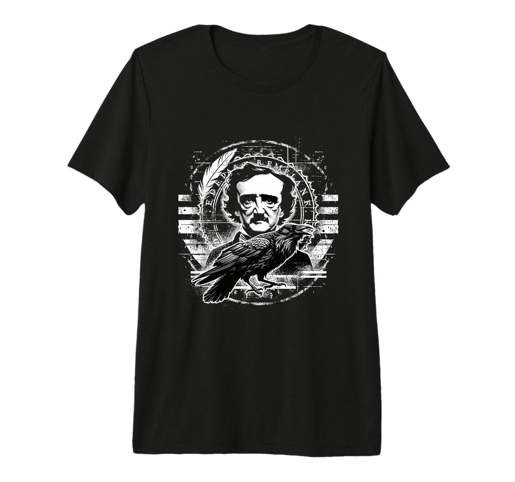 Edgar Allan Poe Raven Gothic T-Shirt - Novelty Apparel for Adults - T-Shirt, Sweatshirt, Hoodie