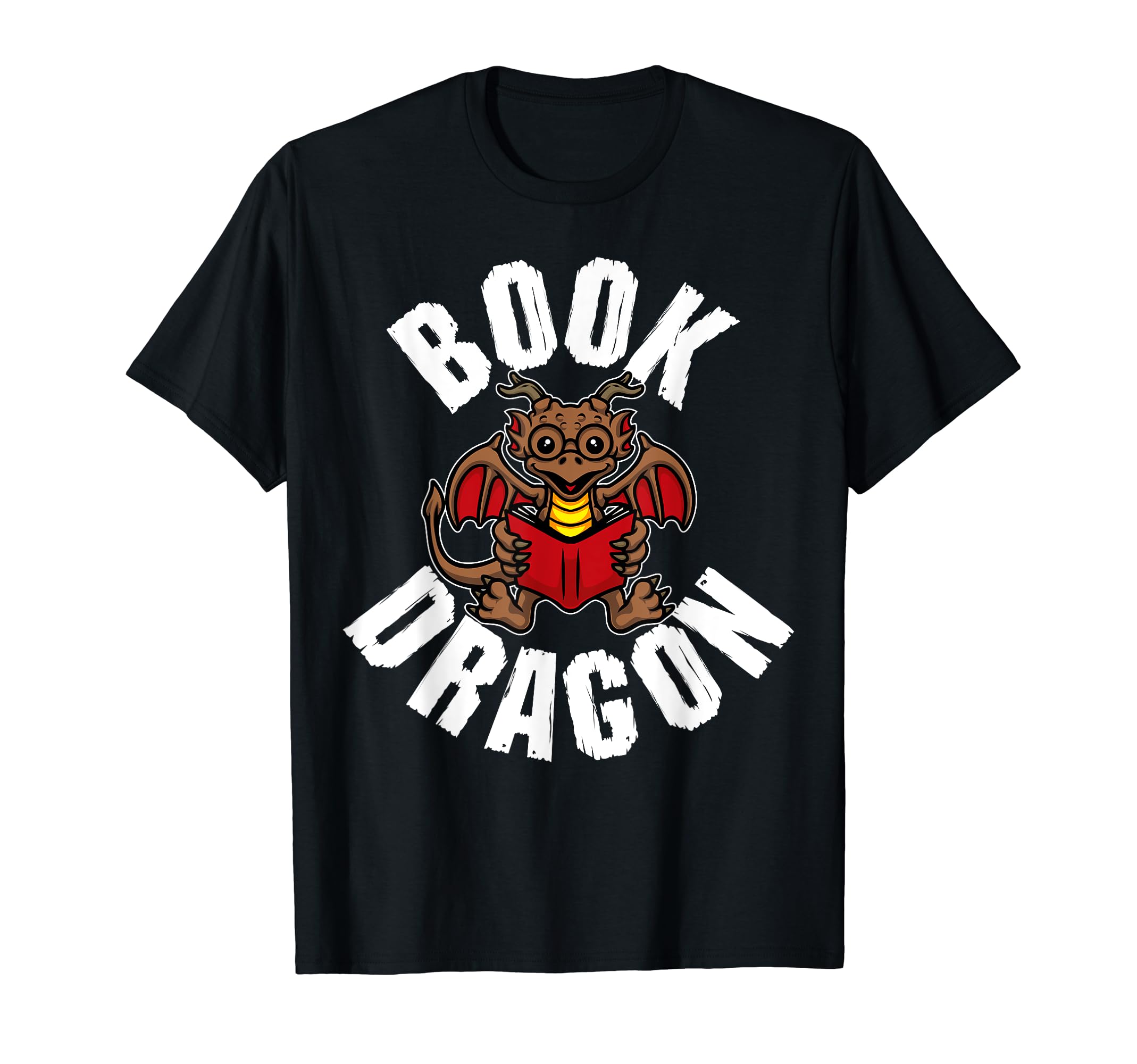 Book Dragon Reading Book Funny Dragon T-Shirt - Unique Graphic for Adults - T-Shirt, Sweatshirt, Hoodie
