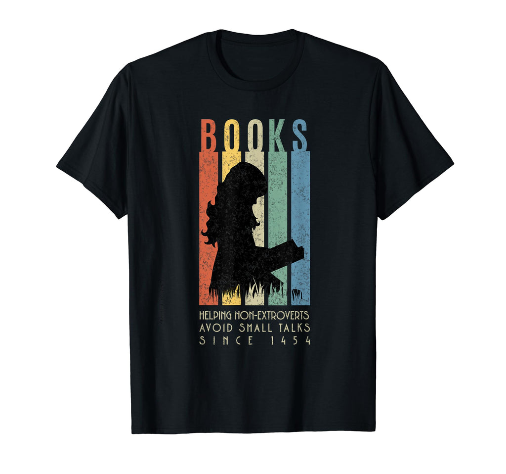 Books Helping Non Extroverts Avoid T-Shirt - Minimalist Print for Adults - T-Shirt, Sweatshirt, Hoodie