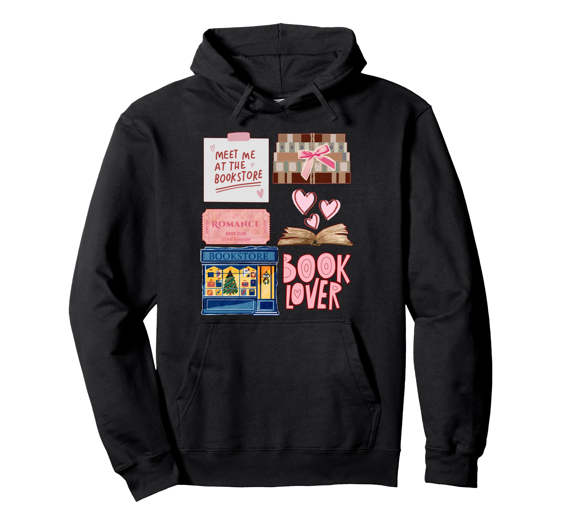 Book Lover Scrapbook Art Hoodie - Aesthetic Graphic for Adults - T-Shirt, Sweatshirt, Hoodie