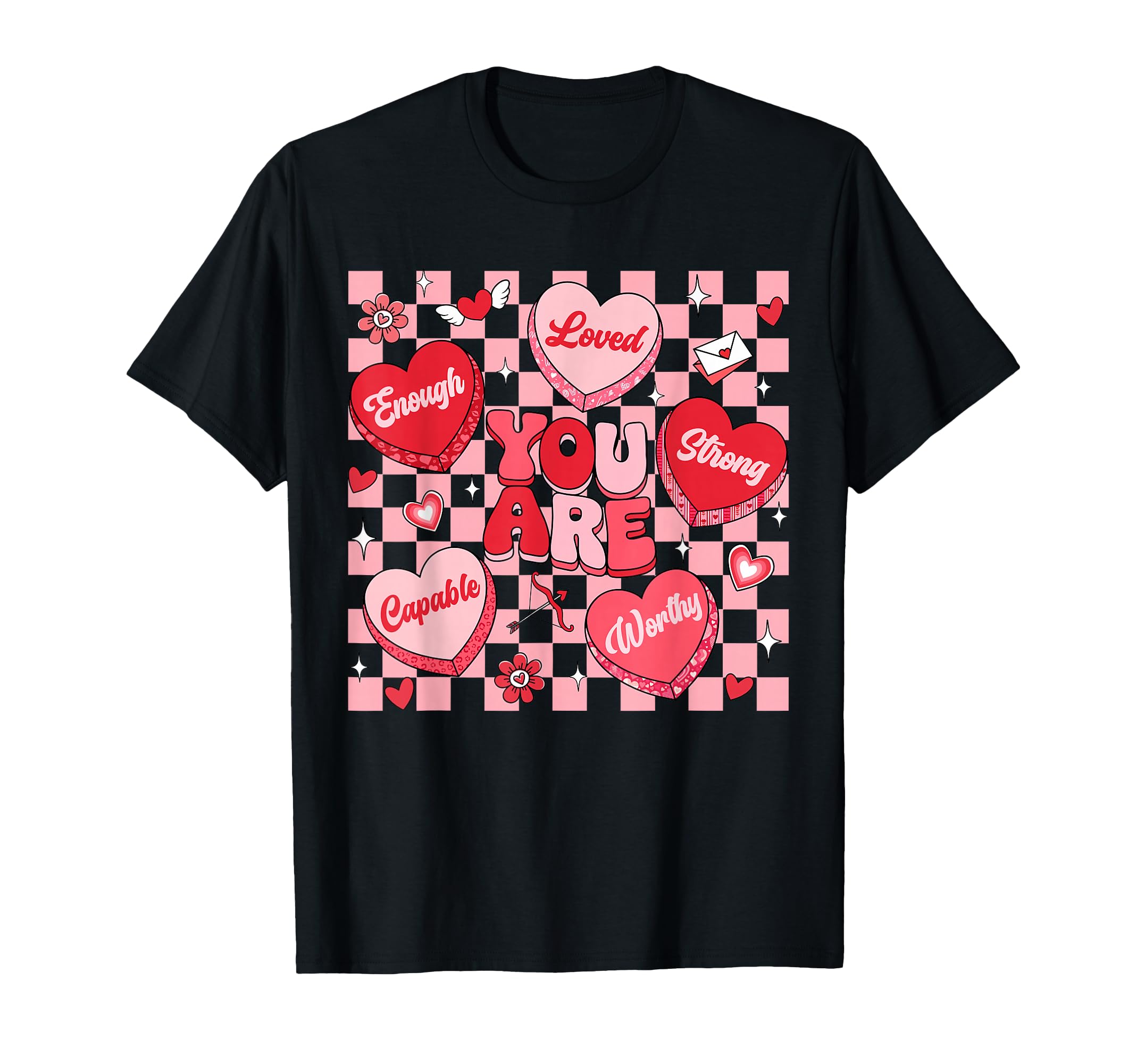 You Are Loved Worthy Enough Groovy T-Shirt - Unique Graphic for Adults - T-Shirt, Sweatshirt, Hoodie