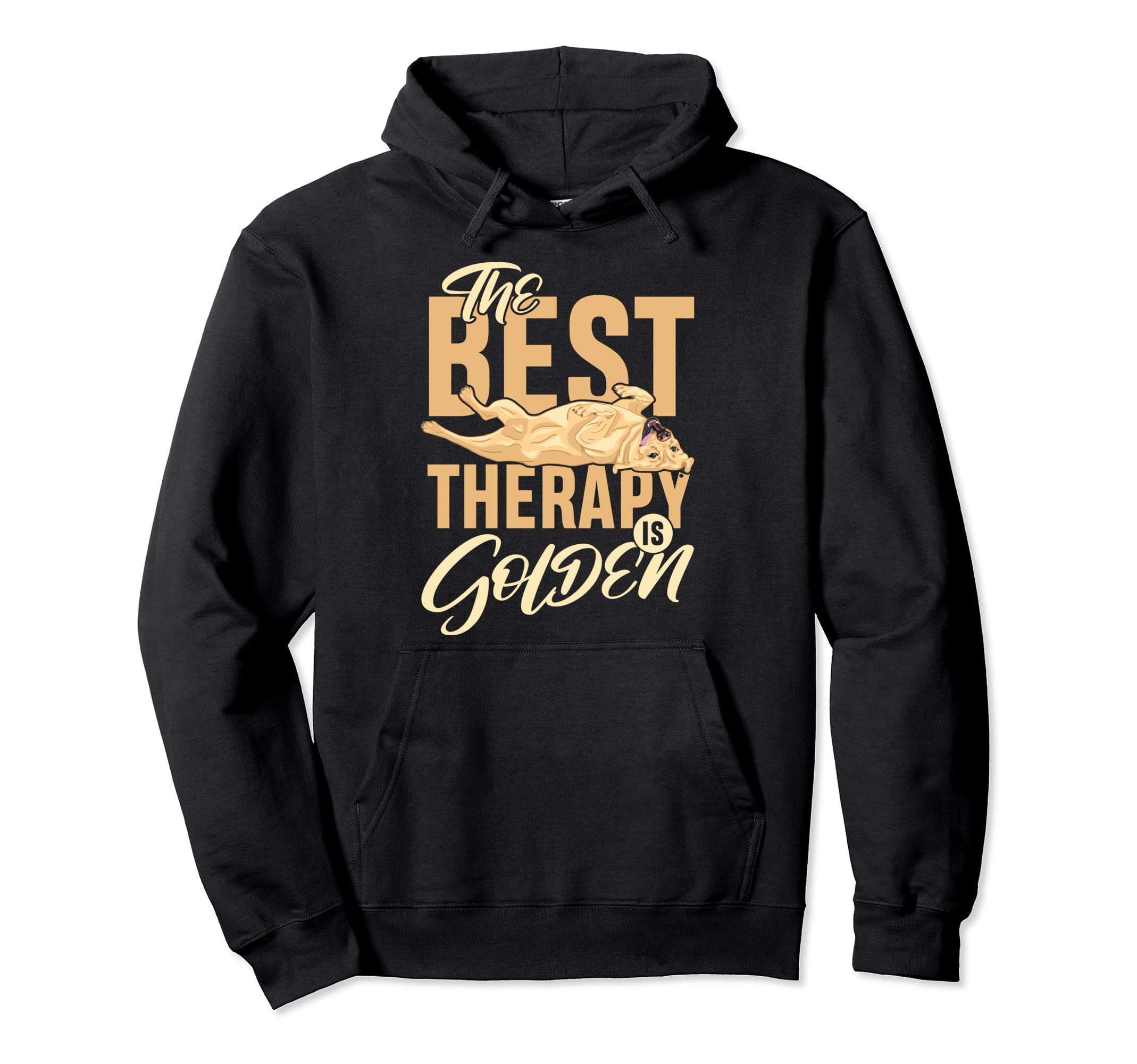 Best Therapy Is Golden Hoodie - Custom Art Print for Adults - T-Shirt, Sweatshirt, Hoodie