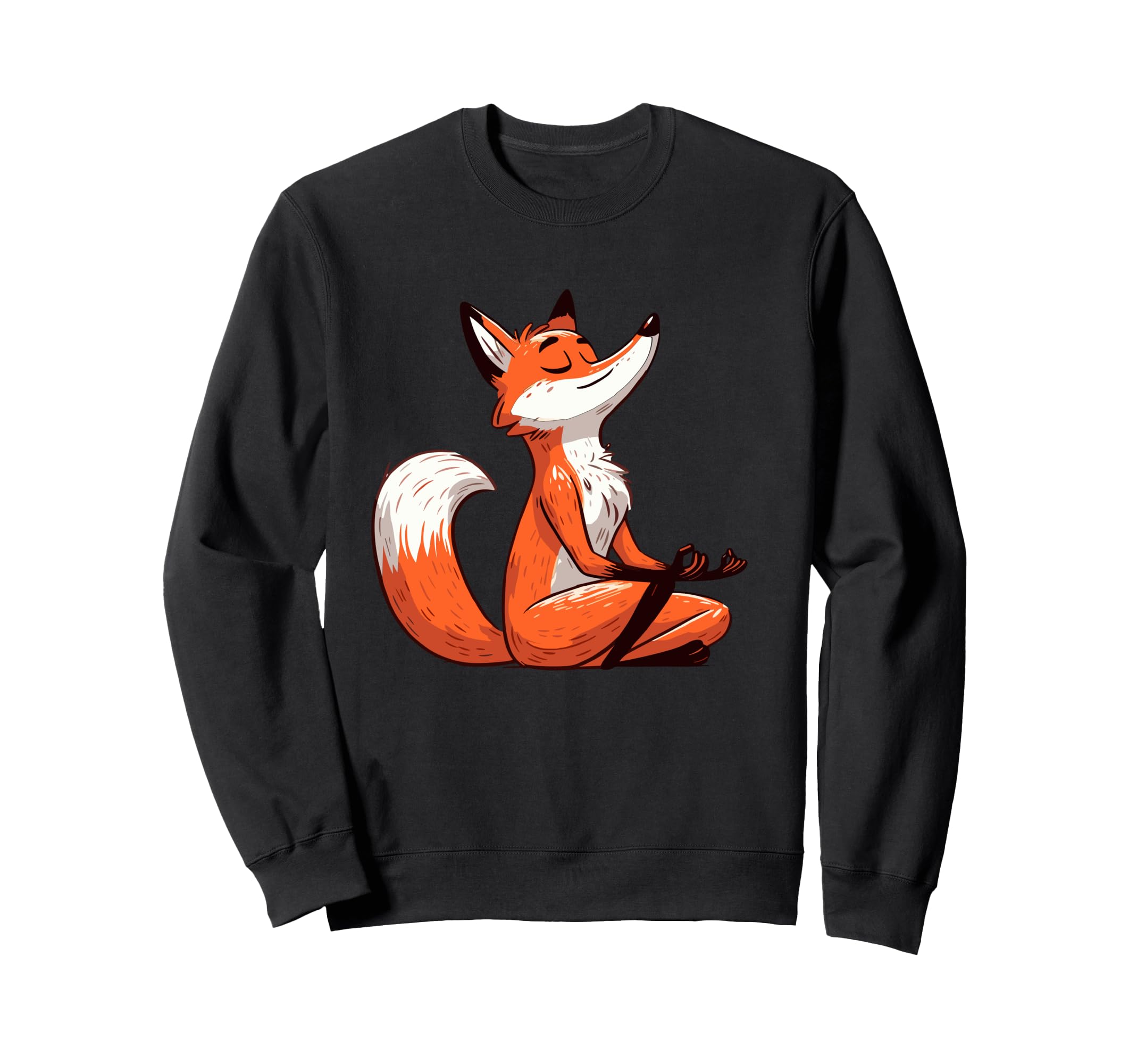 Meditation Fox Yoga Pose Sweatshirt - Fun Novelty Design Men Women - T-Shirt, Sweatshirt, Hoodie
