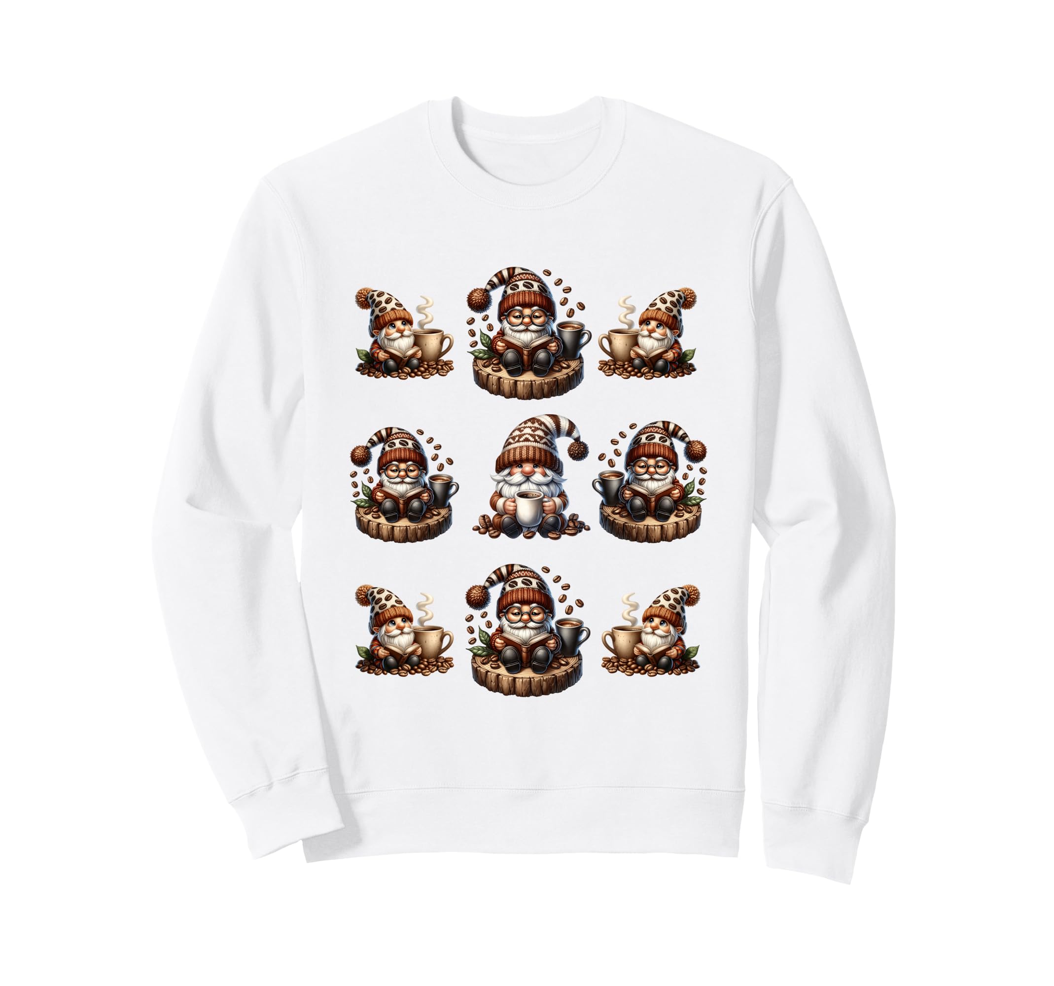 Teacher Coffee Funny Gnomes Coffee Sweatshirt - Unique Graphic Men Women - T-Shirt, Sweatshirt, Hoodie