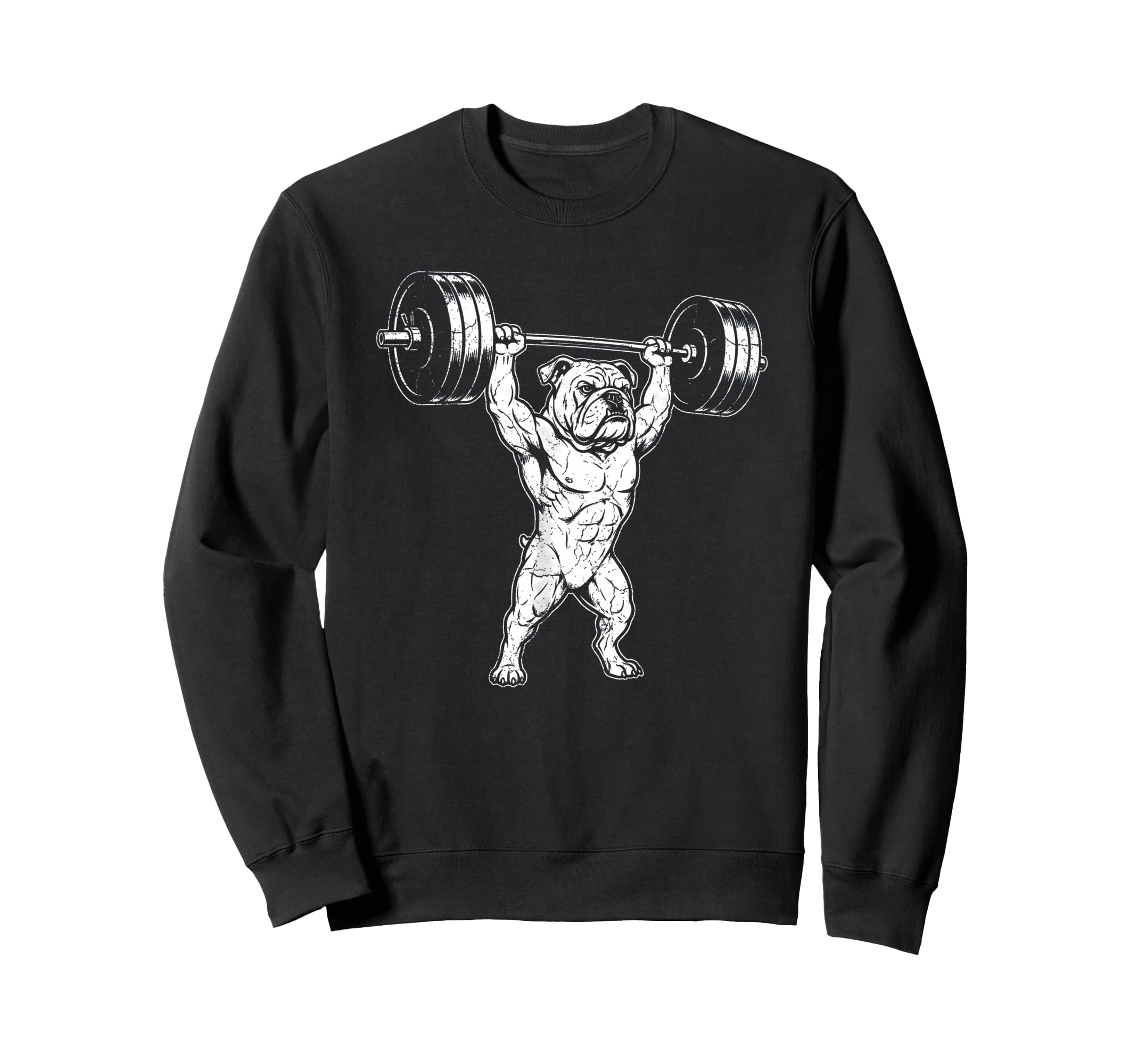English Bulldog Weightlifting Gym Sweatshirt - Custom Art Print Unisex - T-Shirt, Sweatshirt, Hoodie