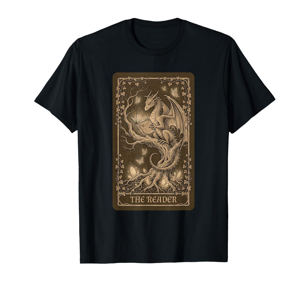 Reader Tarot Card Dragon Reading T-Shirt - Fun Novelty Design for Adults - T-Shirt, Sweatshirt, Hoodie