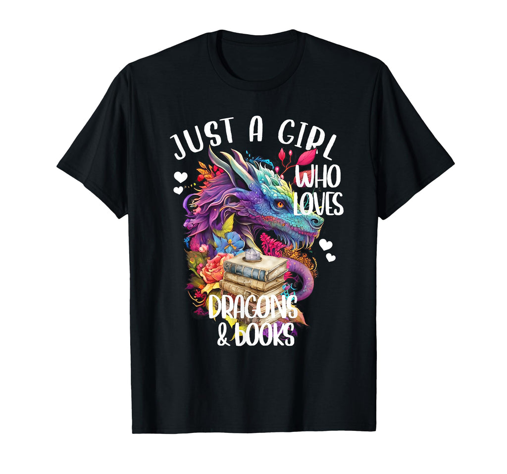 Just Who Love Dragons And Books T-Shirt - Novelty Apparel Men Women - T-Shirt, Sweatshirt, Hoodie