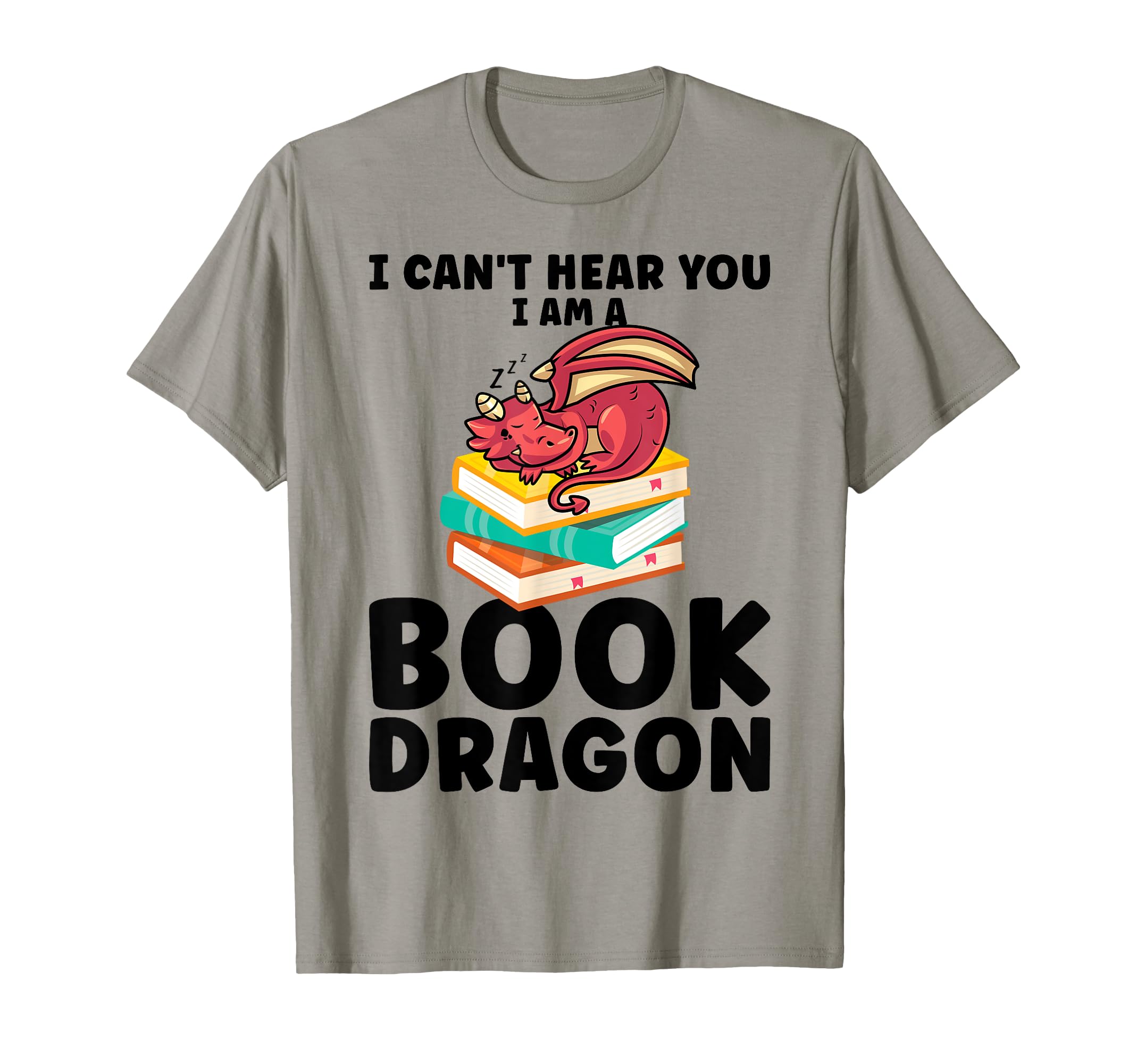 I Cant Hear You I Am Book Dragon Reading T-Shirt - Custom Art Print Unisex - T-Shirt, Sweatshirt, Hoodie