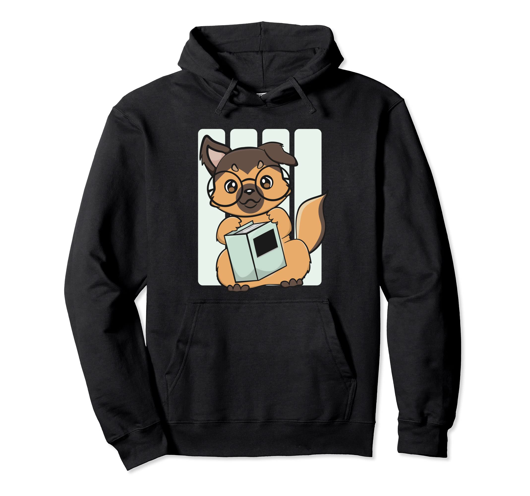 German Shepherd Read Book Librarian Hoodie - Casual Everyday Wear Unisex - T-Shirt, Sweatshirt, Hoodie